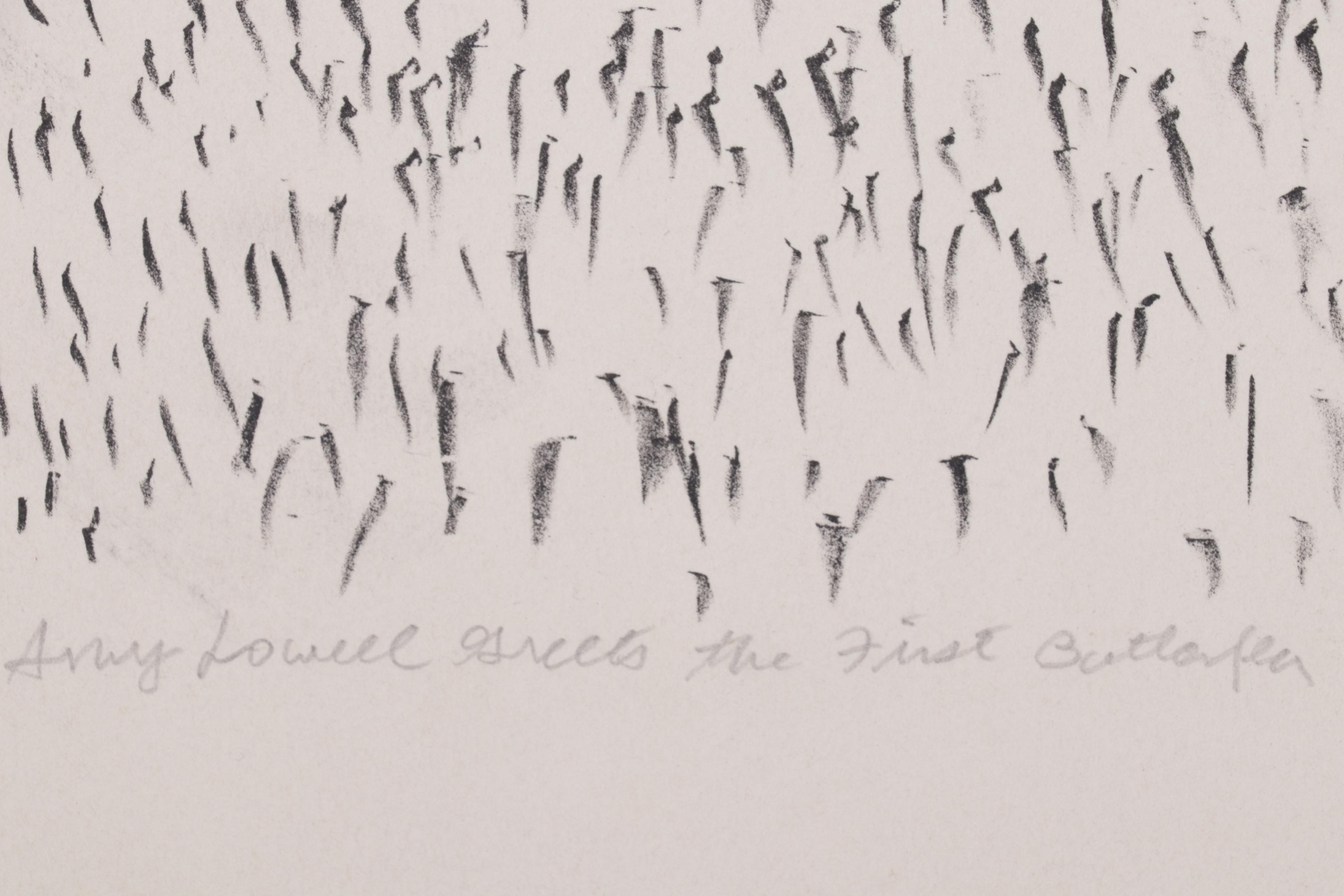 Sidney Chafetz Lithograph "Amy Lowell Greets the First Butterfly," 1982