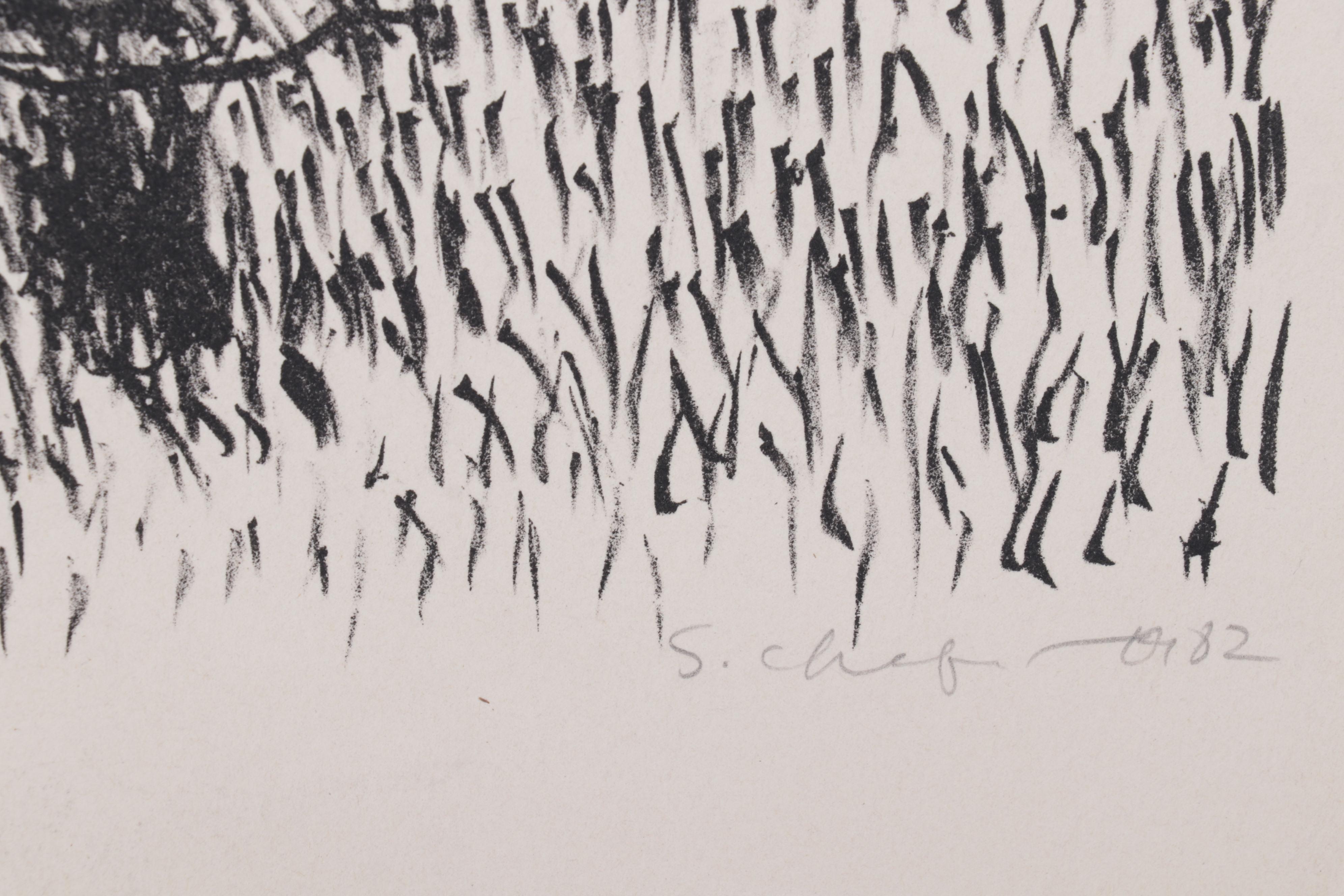 Sidney Chafetz Lithograph "Amy Lowell Greets the First Butterfly," 1982