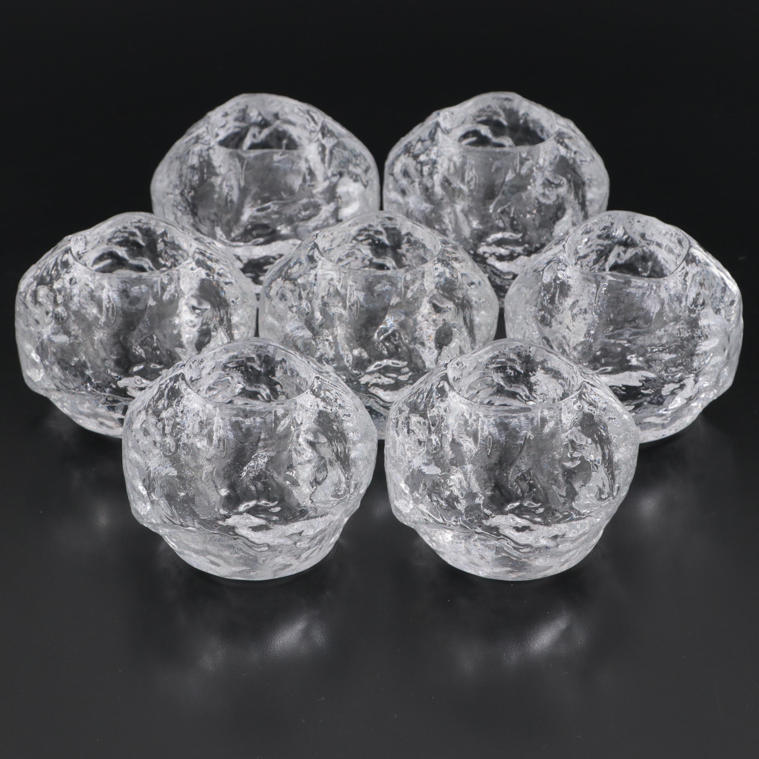 Kosta Boda Crystal Snowball Votive Holders