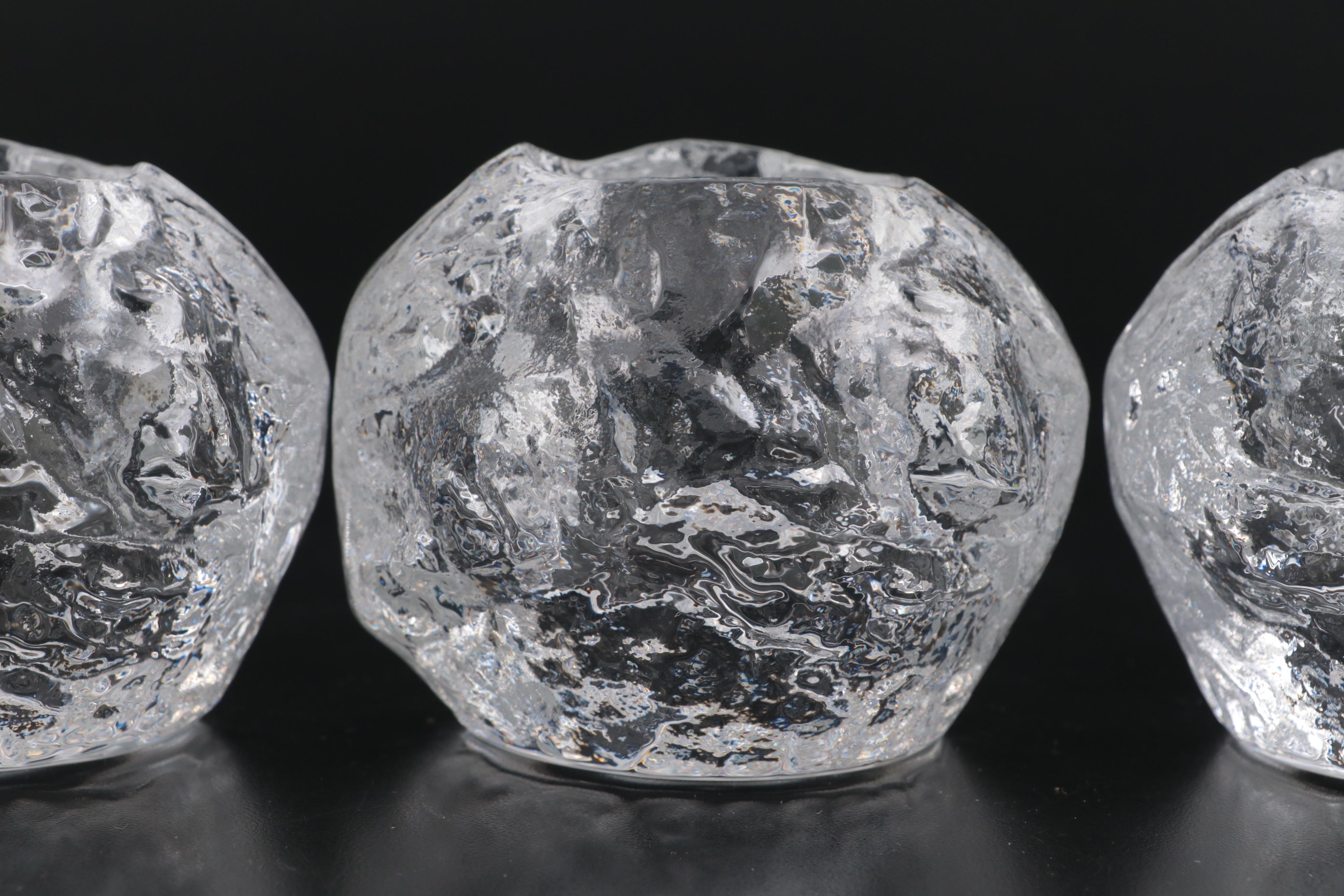 Kosta Boda Crystal Snowball Votive Holders