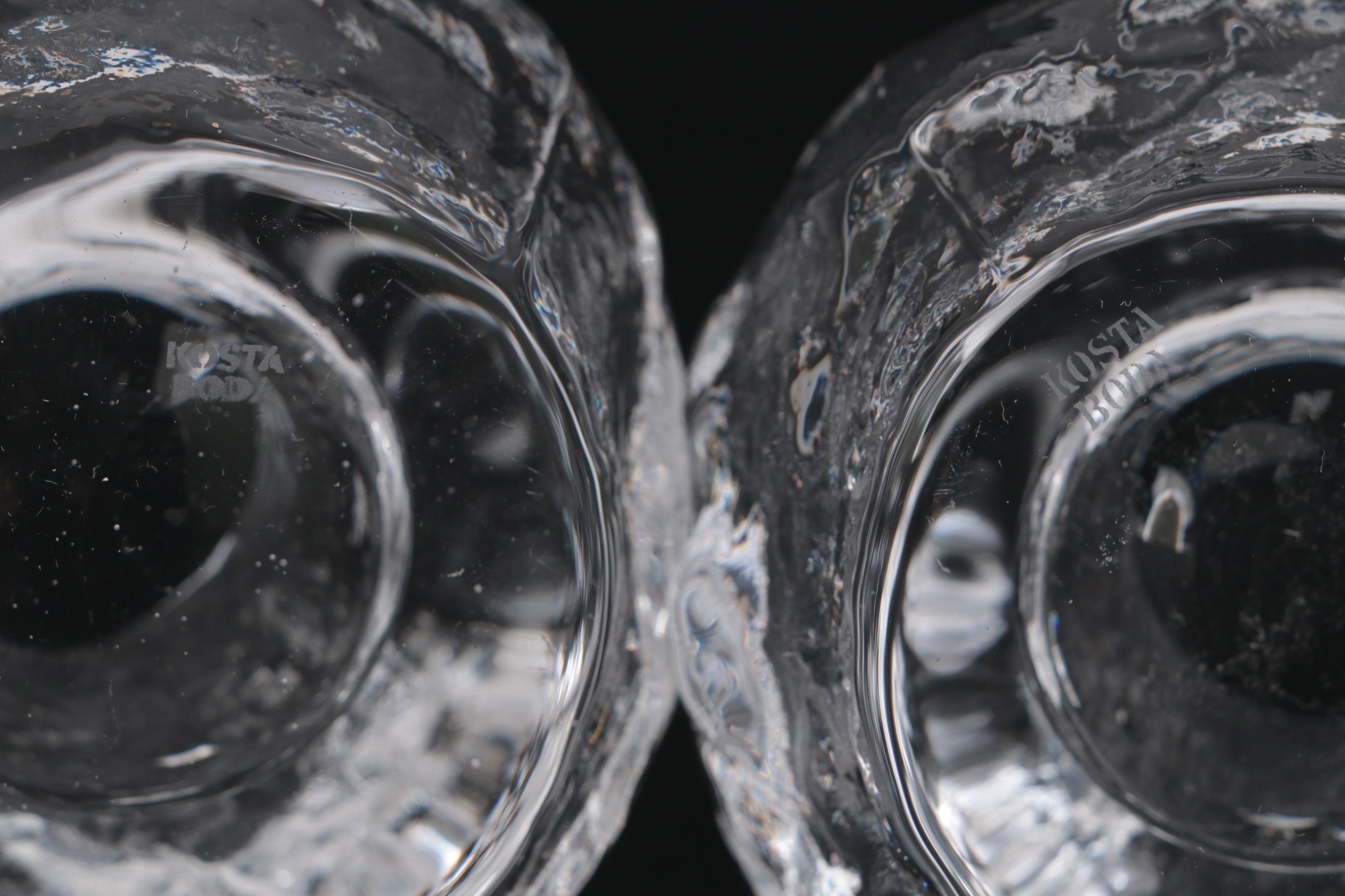 Kosta Boda Crystal Snowball Votive Holders