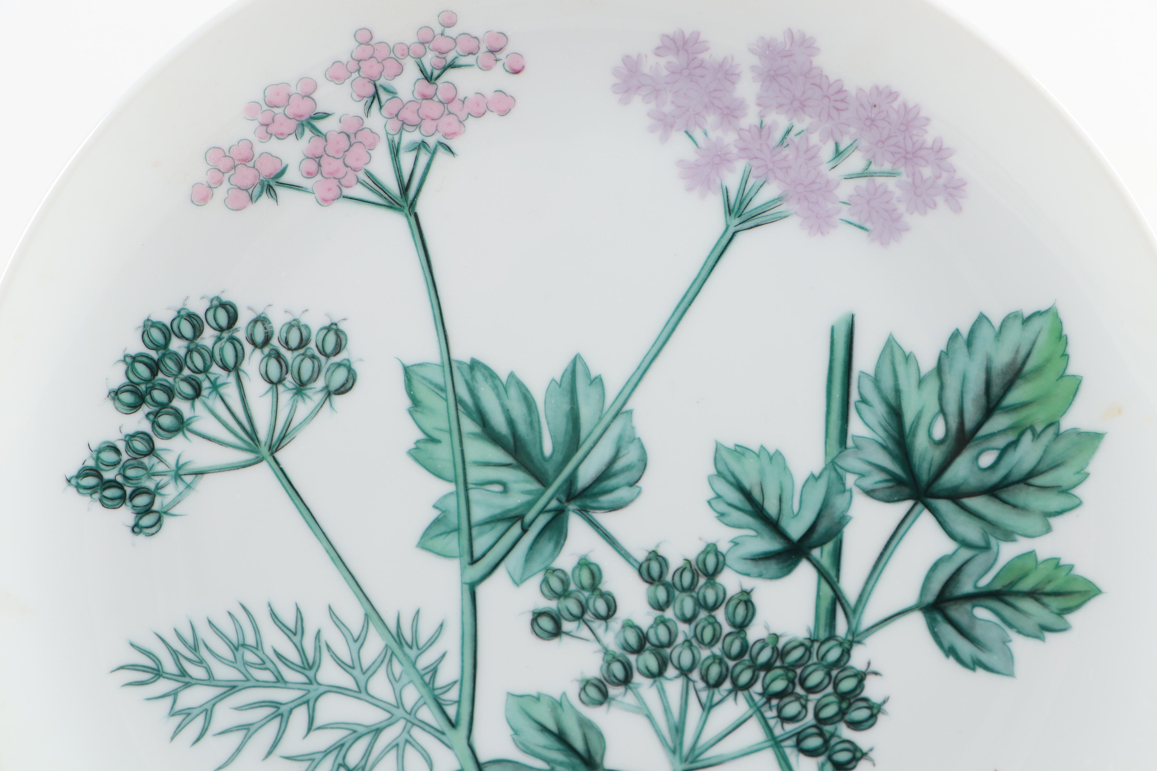 Horchow "Botanical Herb Seed" Porcelain Salad Plates