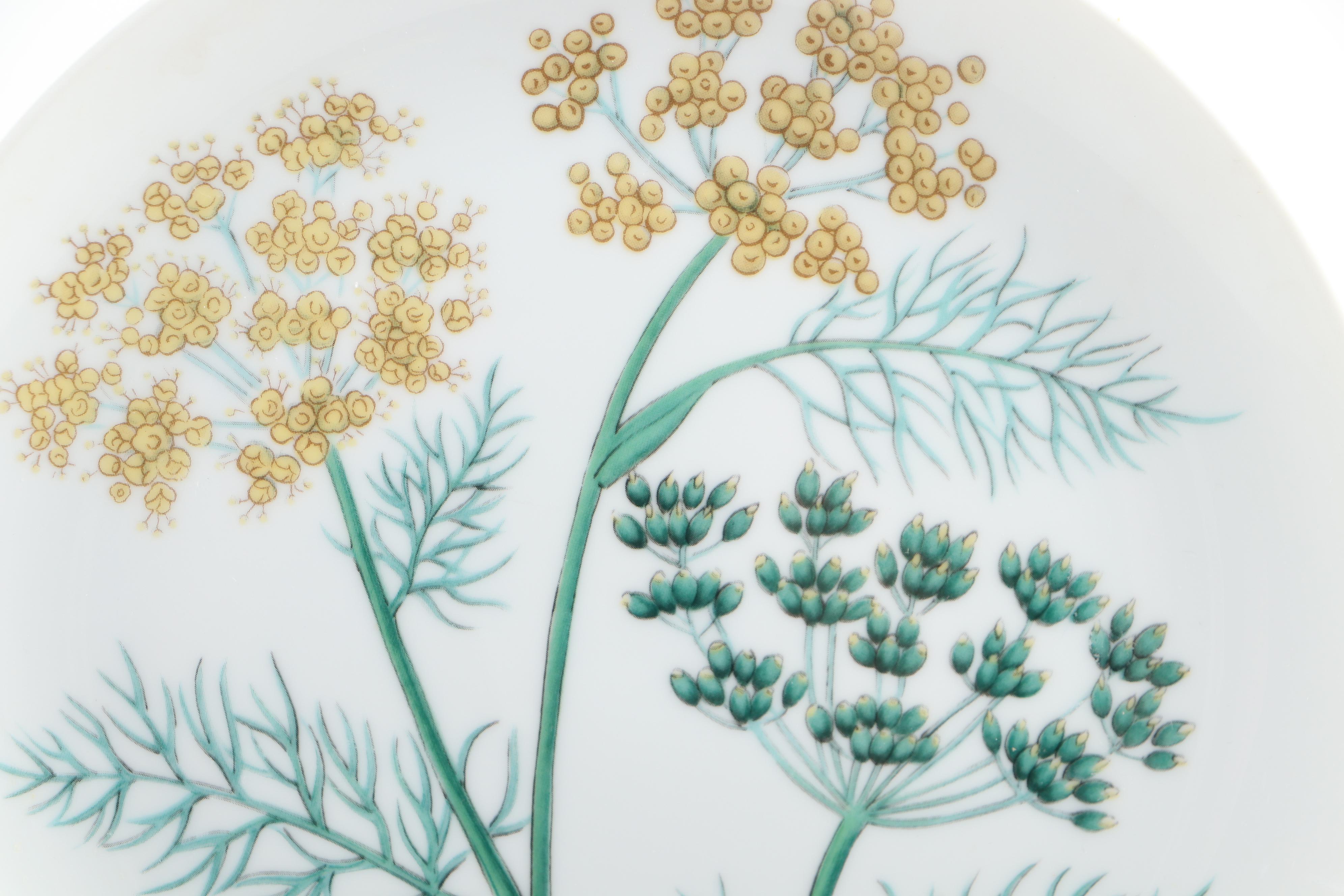 Horchow "Botanical Herb Seed" Porcelain Salad Plates