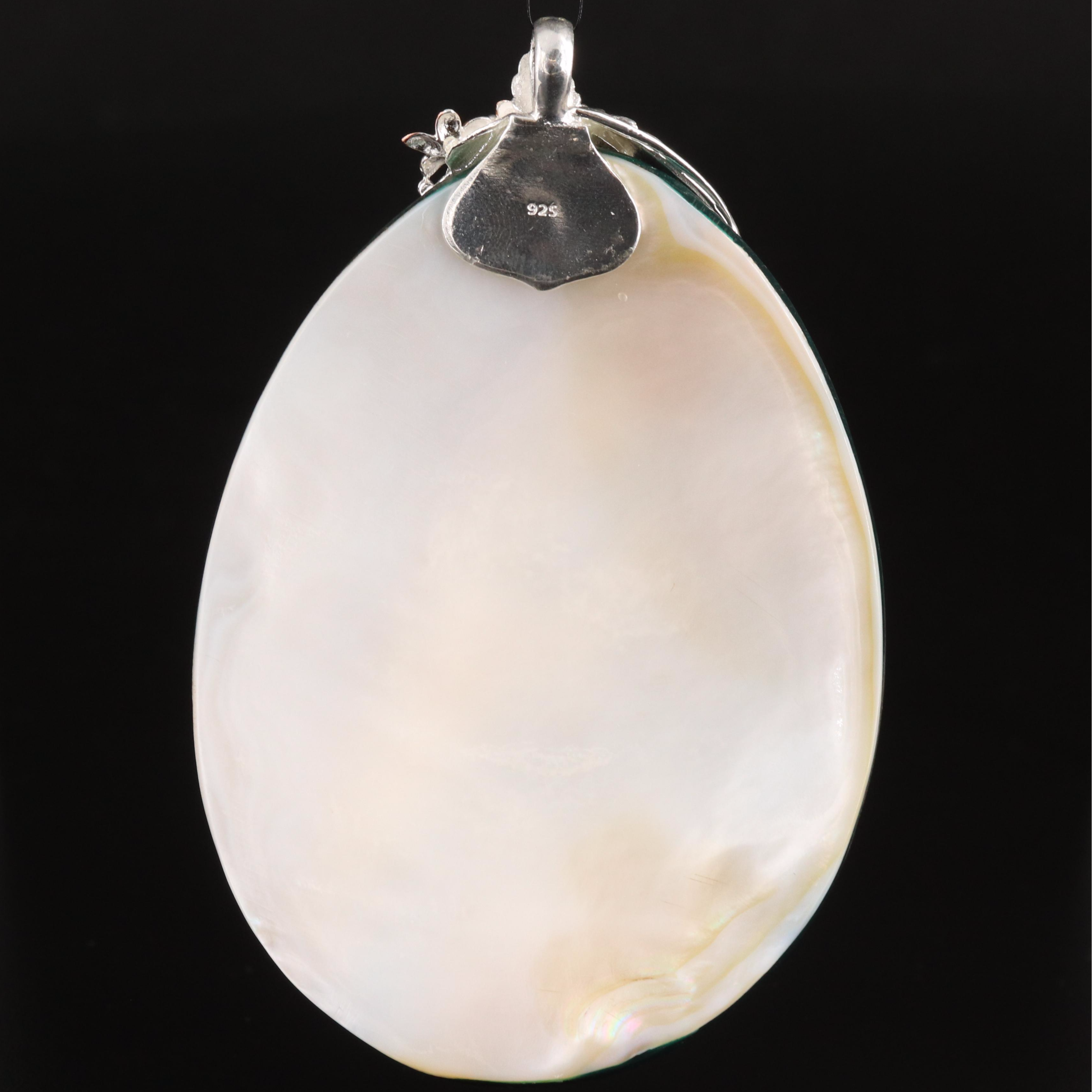 Sterling Abalone and Pearl Pendant