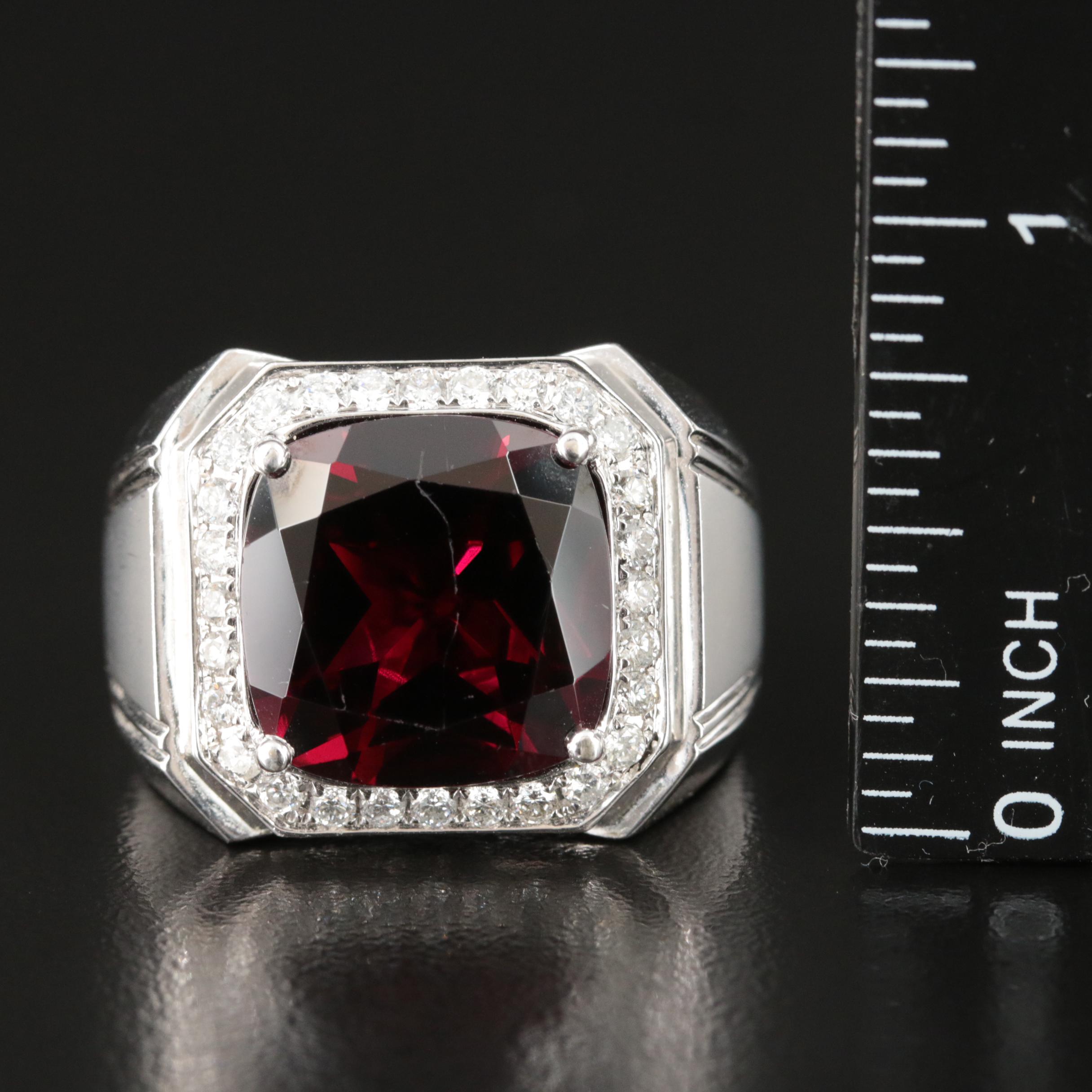 14K Garnet and Diamond Ring