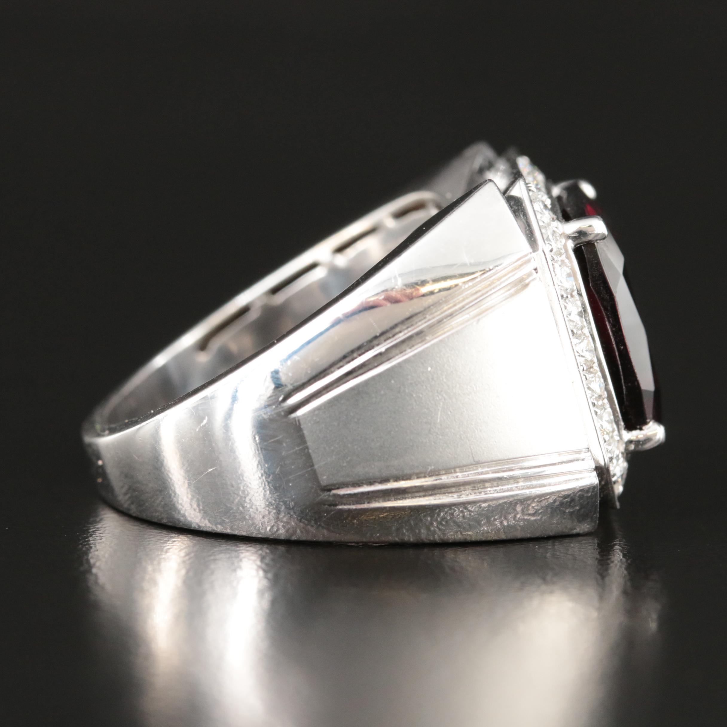 14K Garnet and Diamond Ring