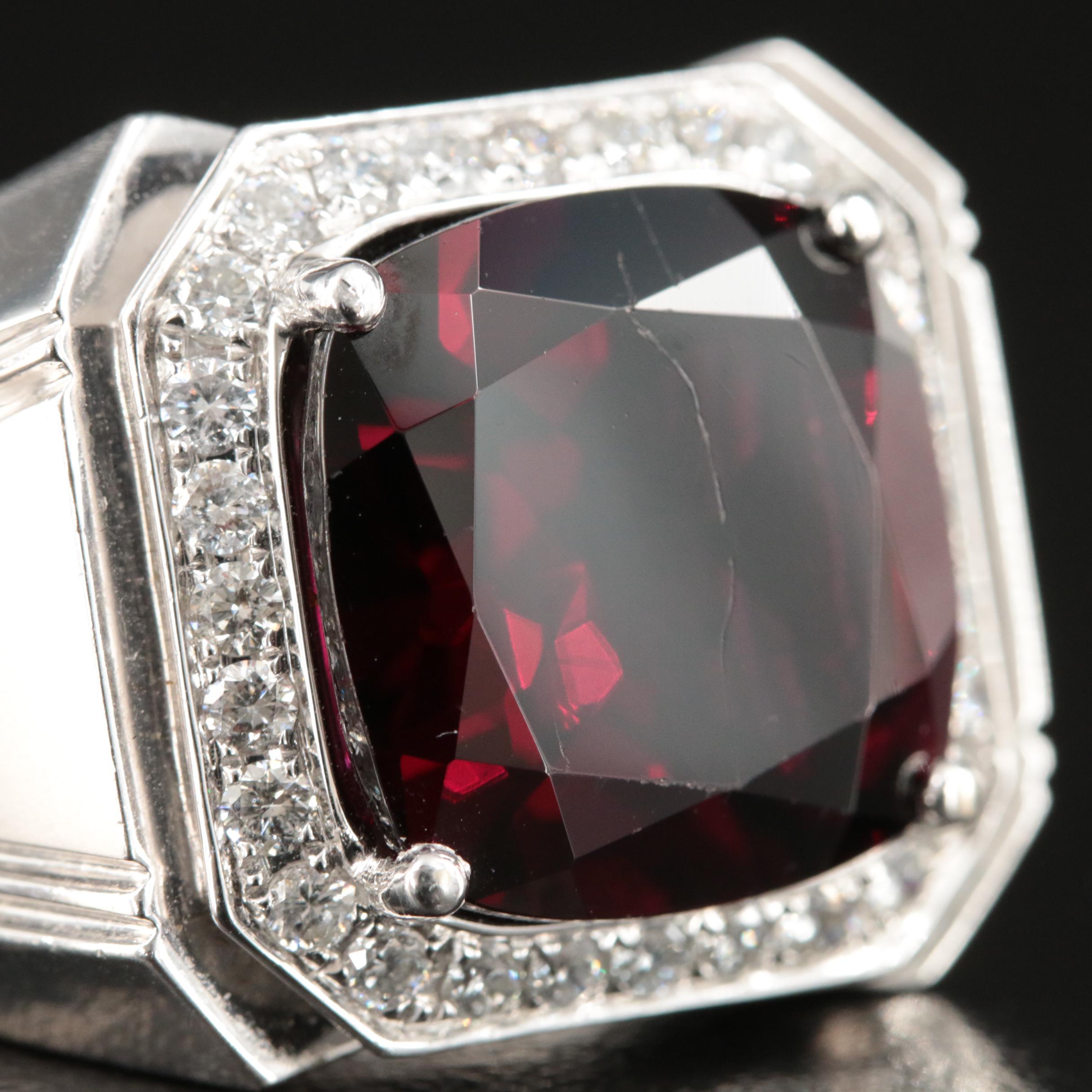 14K Garnet and Diamond Ring