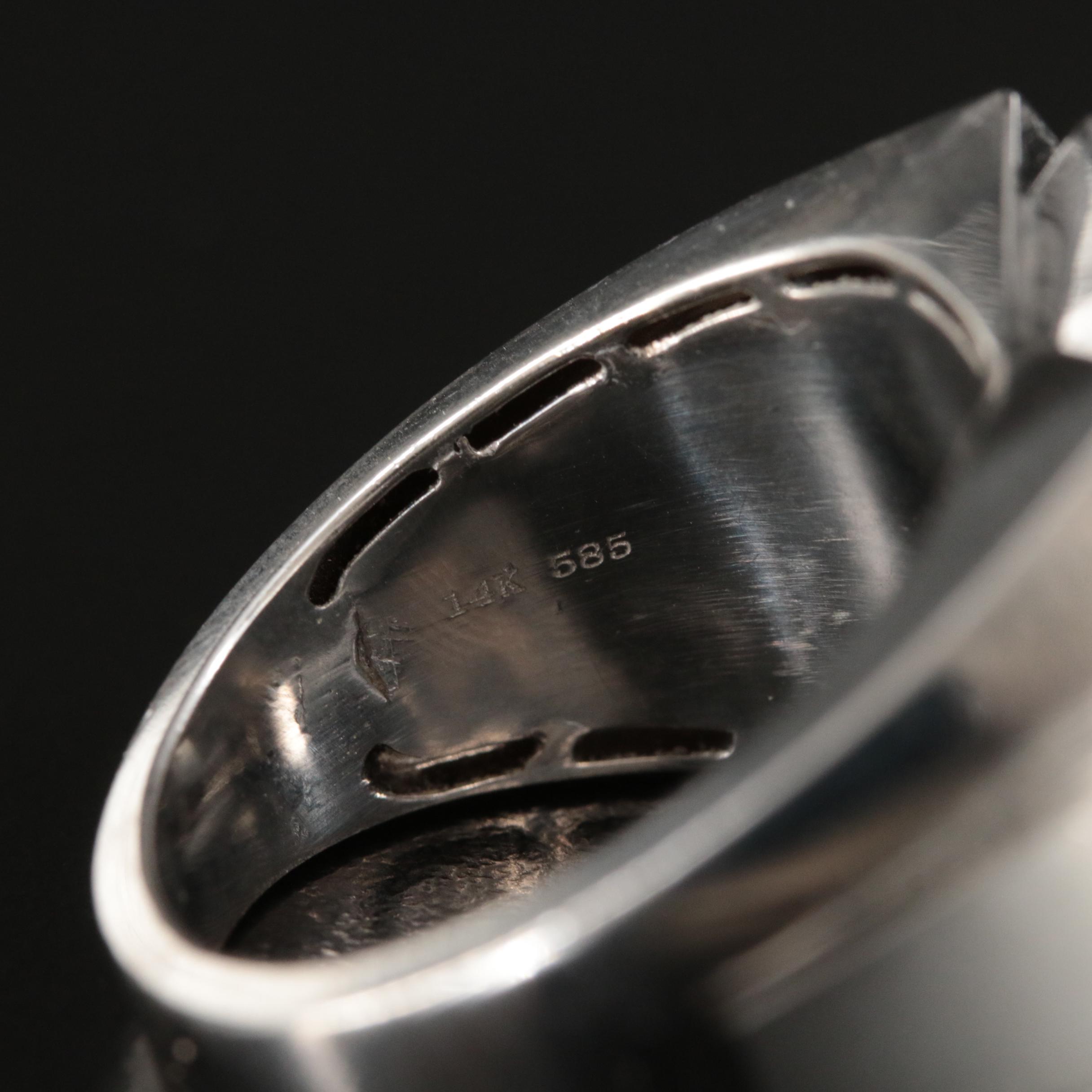 14K Garnet and Diamond Ring