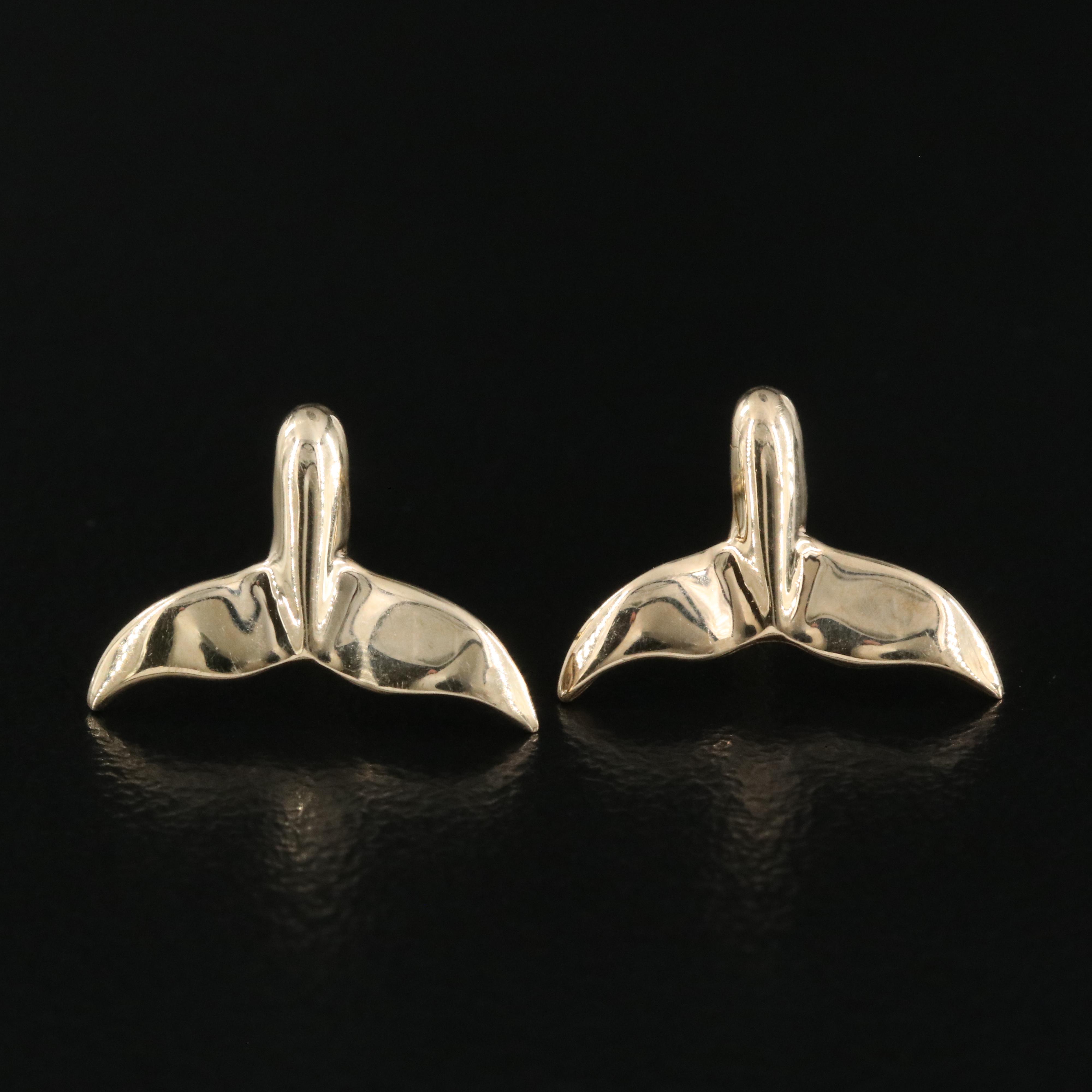 14K Whale Tail Earrings