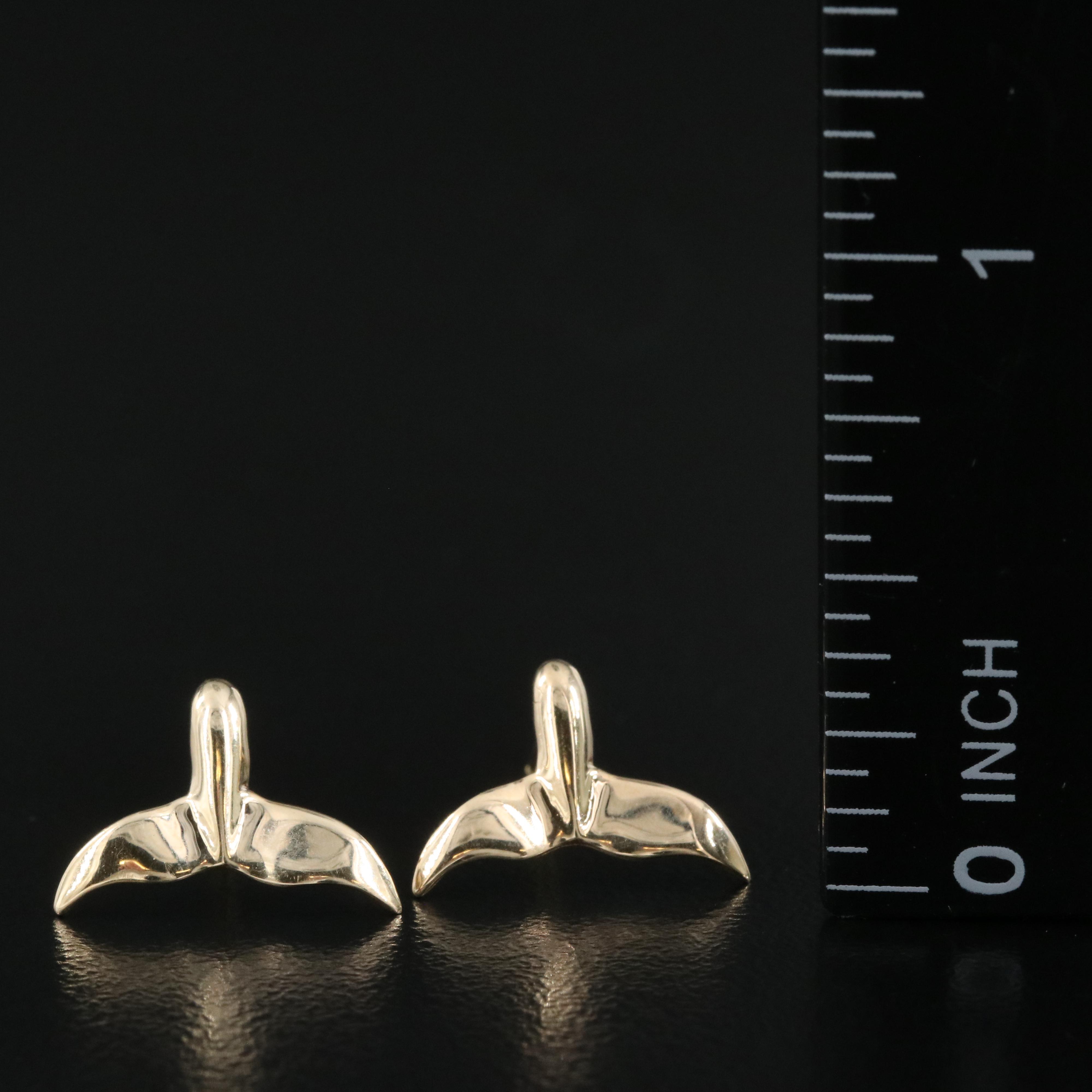 14K Whale Tail Earrings