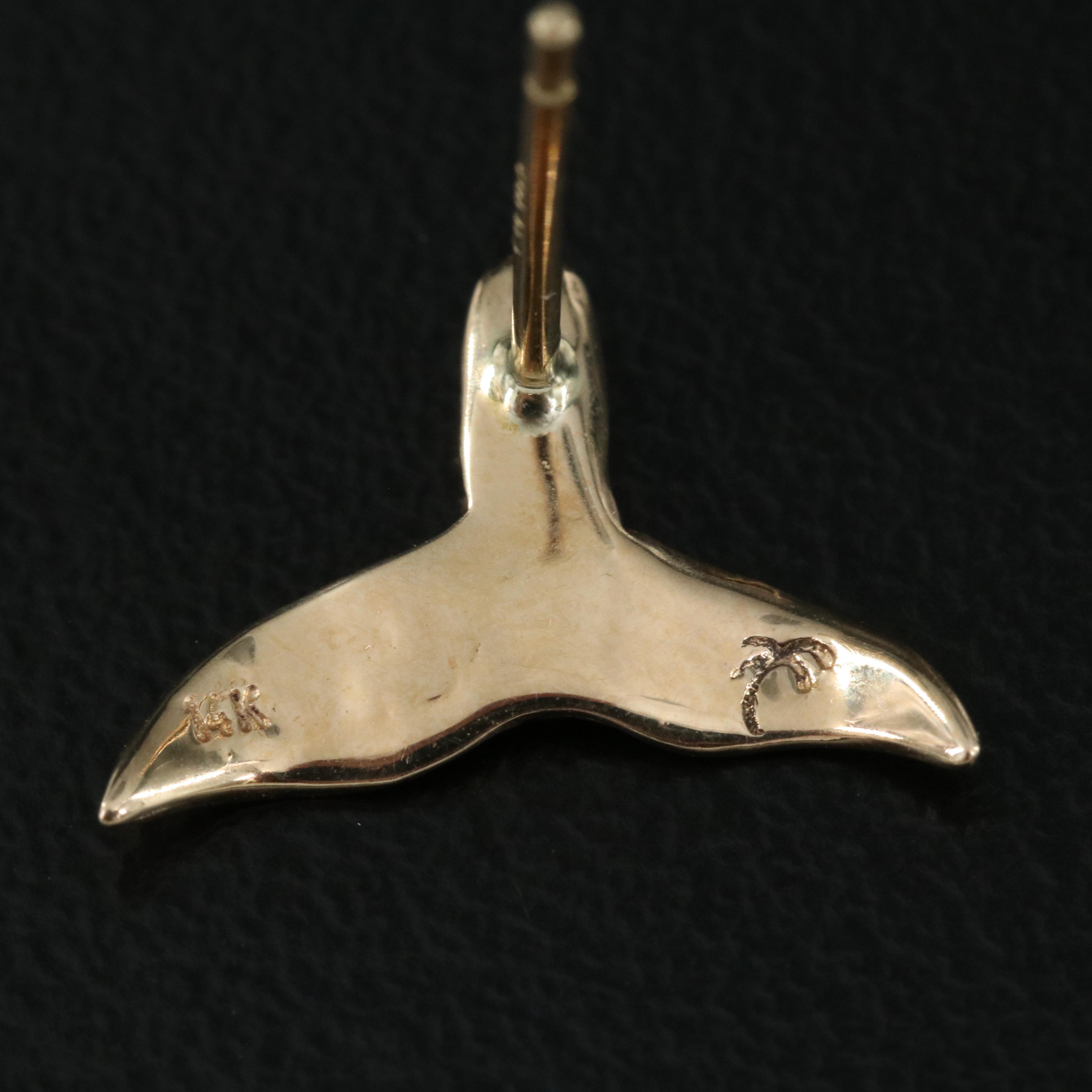 14K Whale Tail Earrings