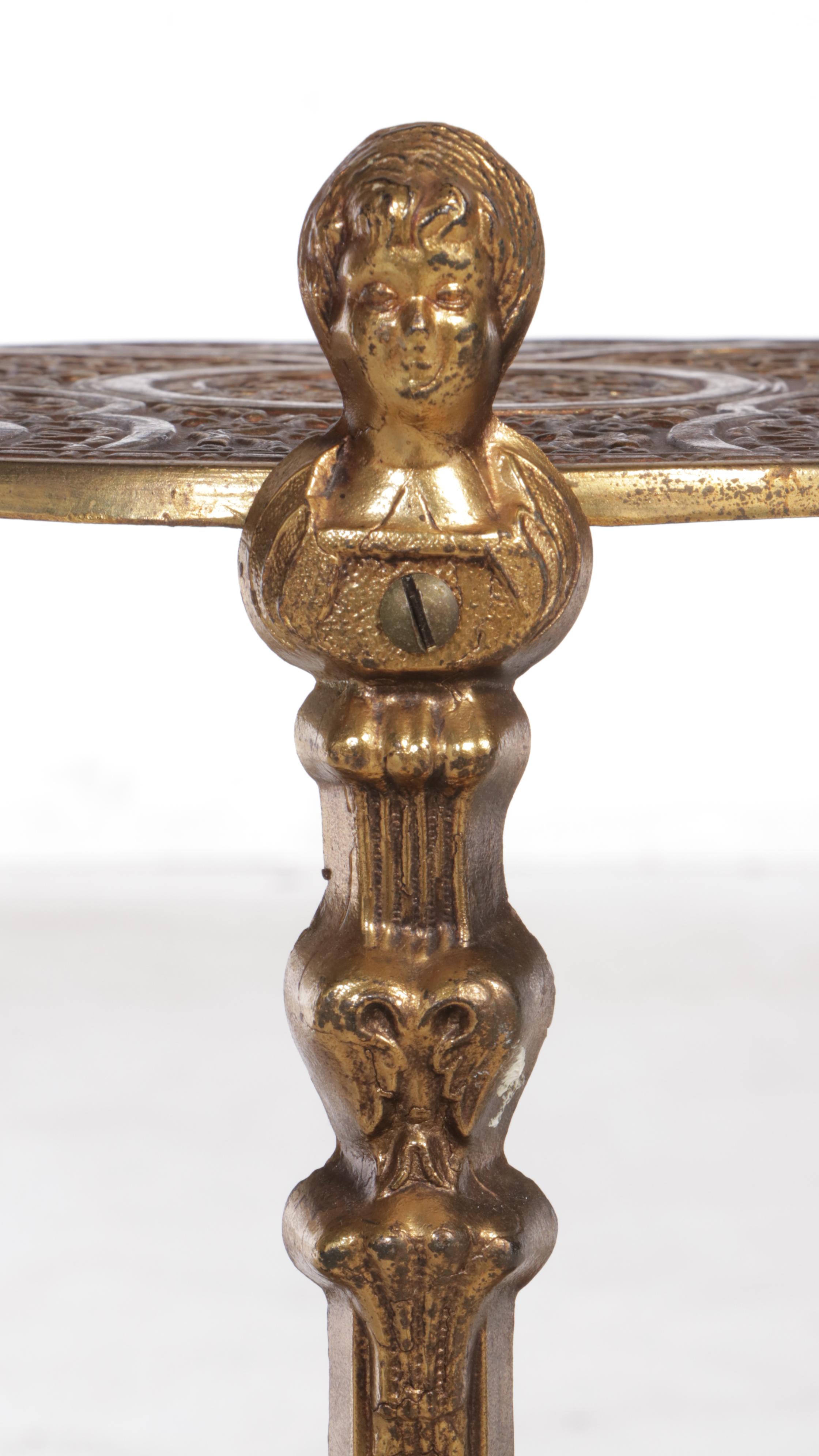 Baroque Style Gilt and Cast Metal Three-Tier Stand