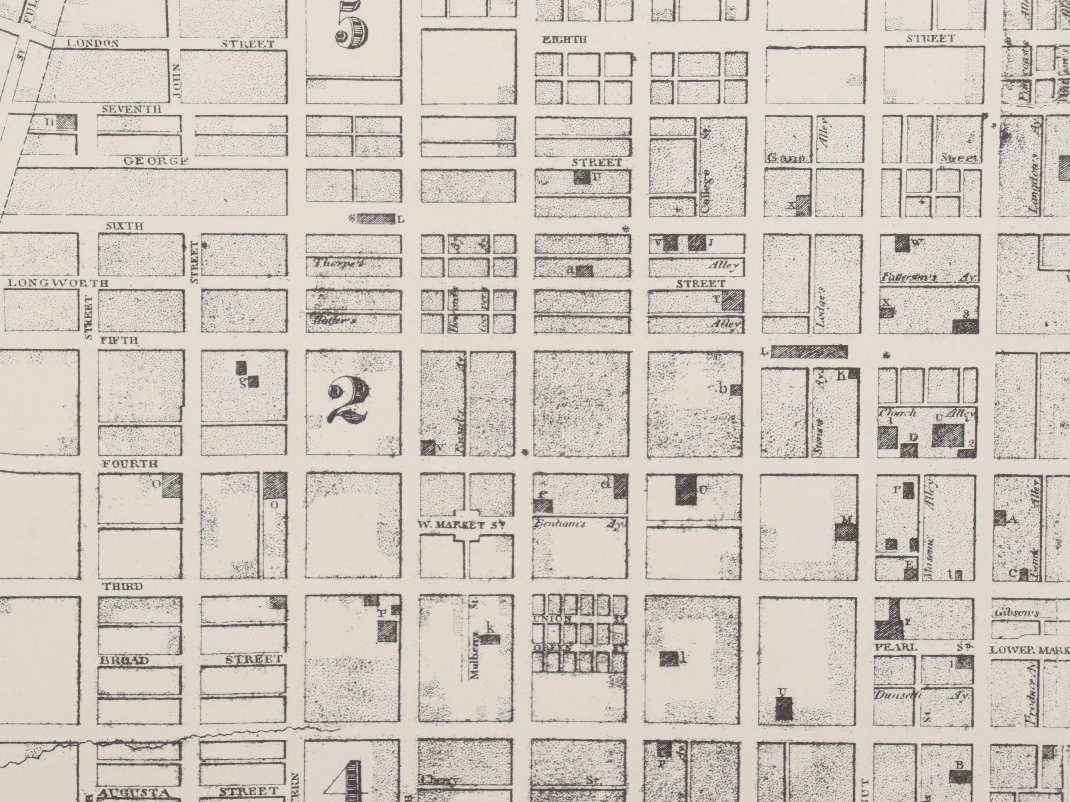 Lithograph Reproduction "Topographical Map of the City of Cincinnati"