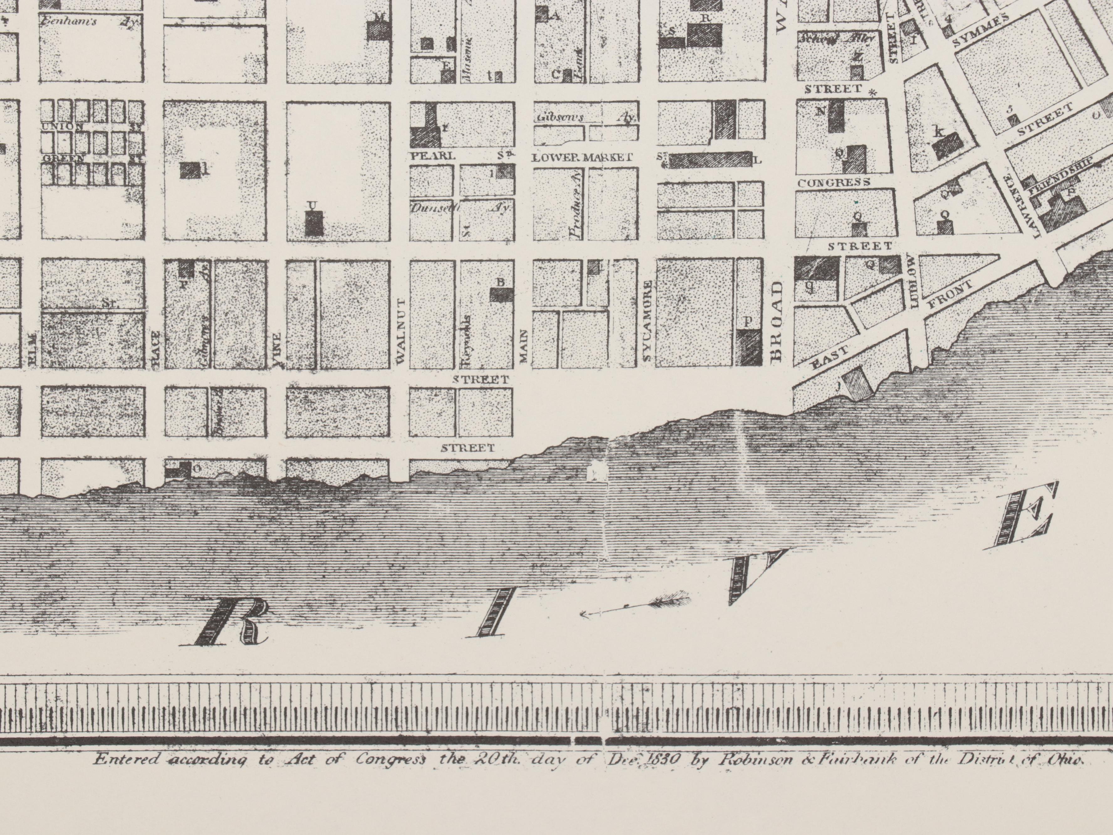 Lithograph Reproduction "Topographical Map of the City of Cincinnati"