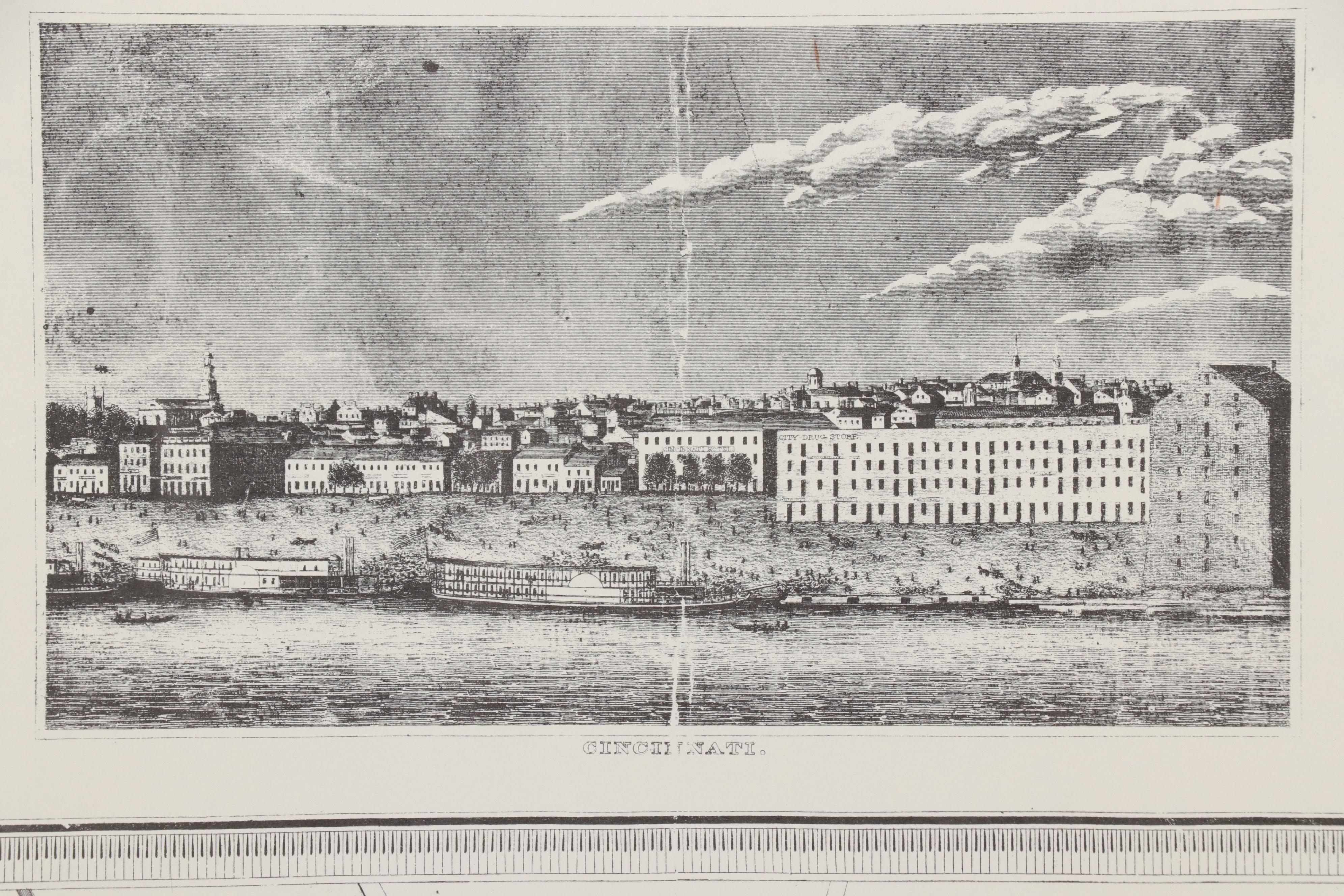 Lithograph Reproduction "Topographical Map of the City of Cincinnati"
