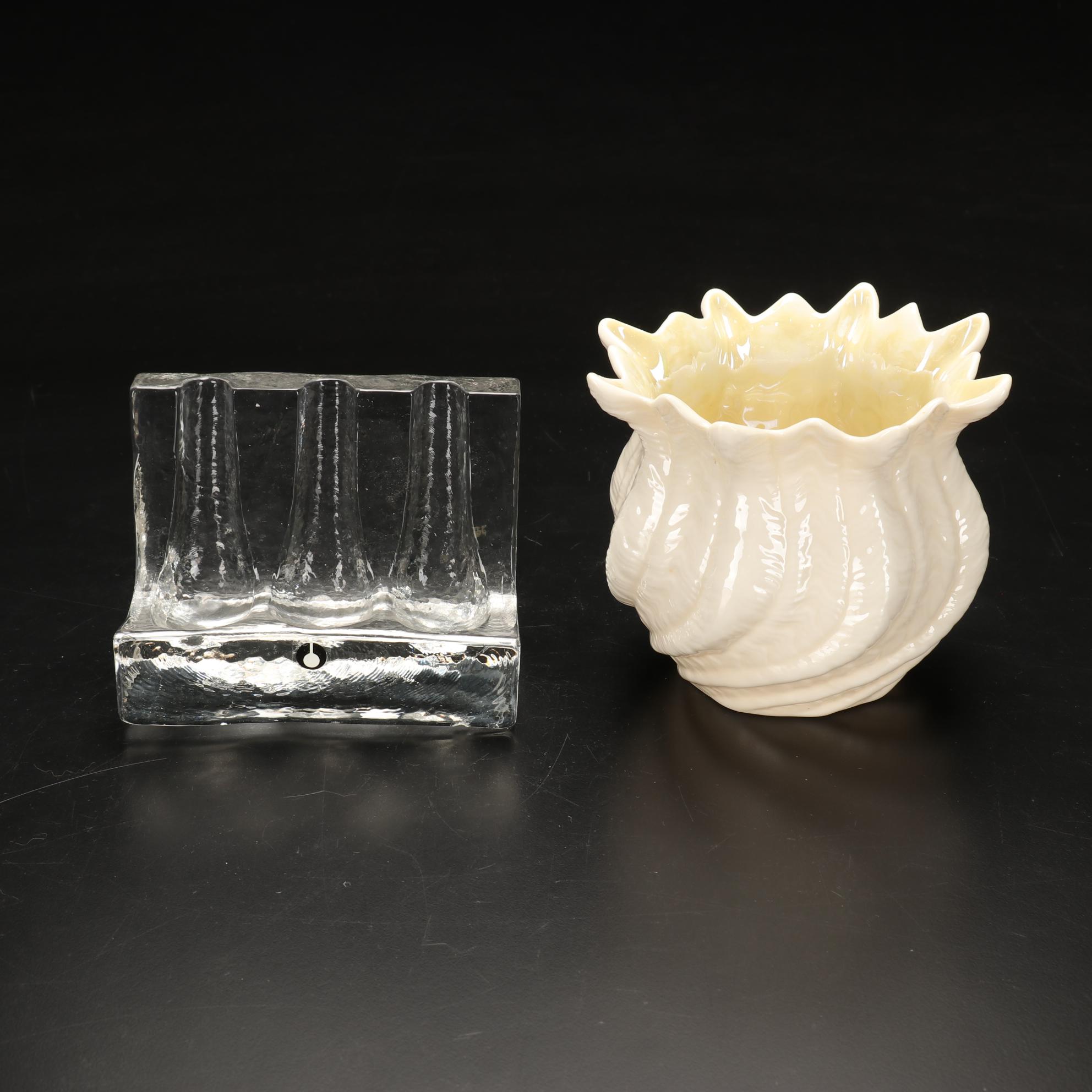 Pukeberg Swedish Glass Pipe Rest, JG Durand, Belleek, Lenox Vases and More