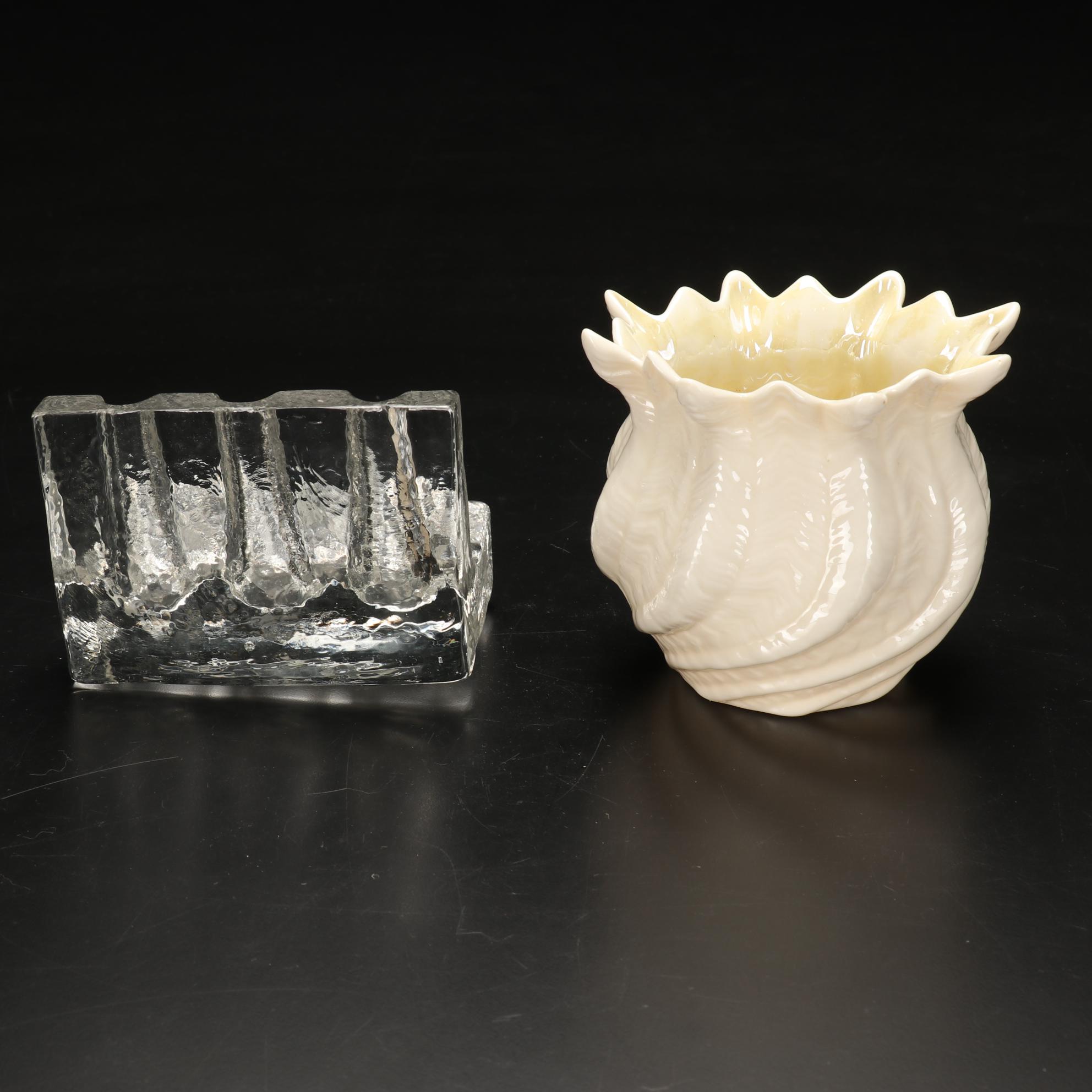 Pukeberg Swedish Glass Pipe Rest, JG Durand, Belleek, Lenox Vases and More