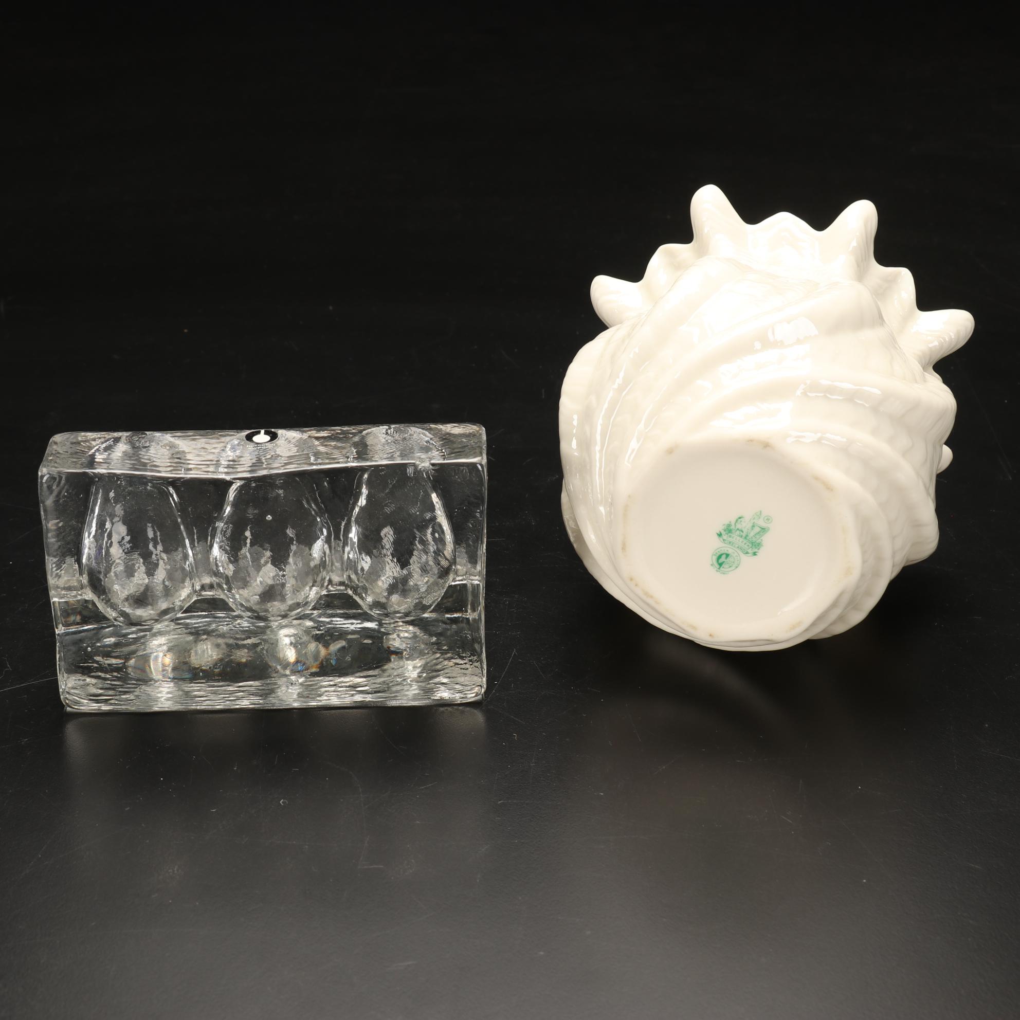 Pukeberg Swedish Glass Pipe Rest, JG Durand, Belleek, Lenox Vases and More
