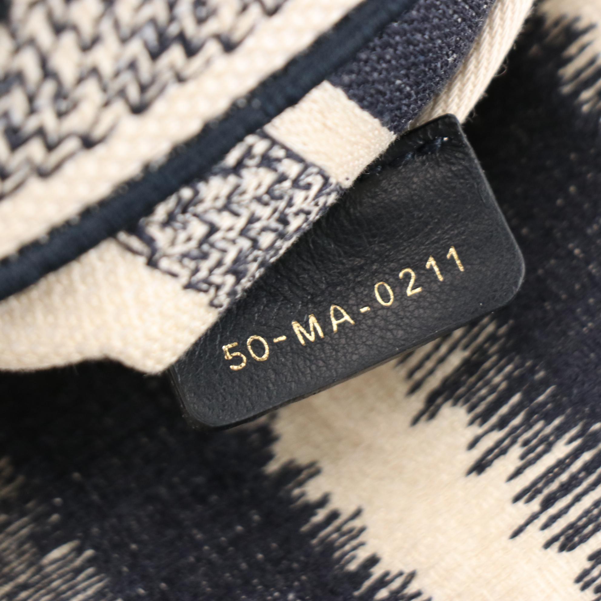 Christian Dior Lady Dior Medium Bag in D-Stripes Embroidery with Box/Gift Bag