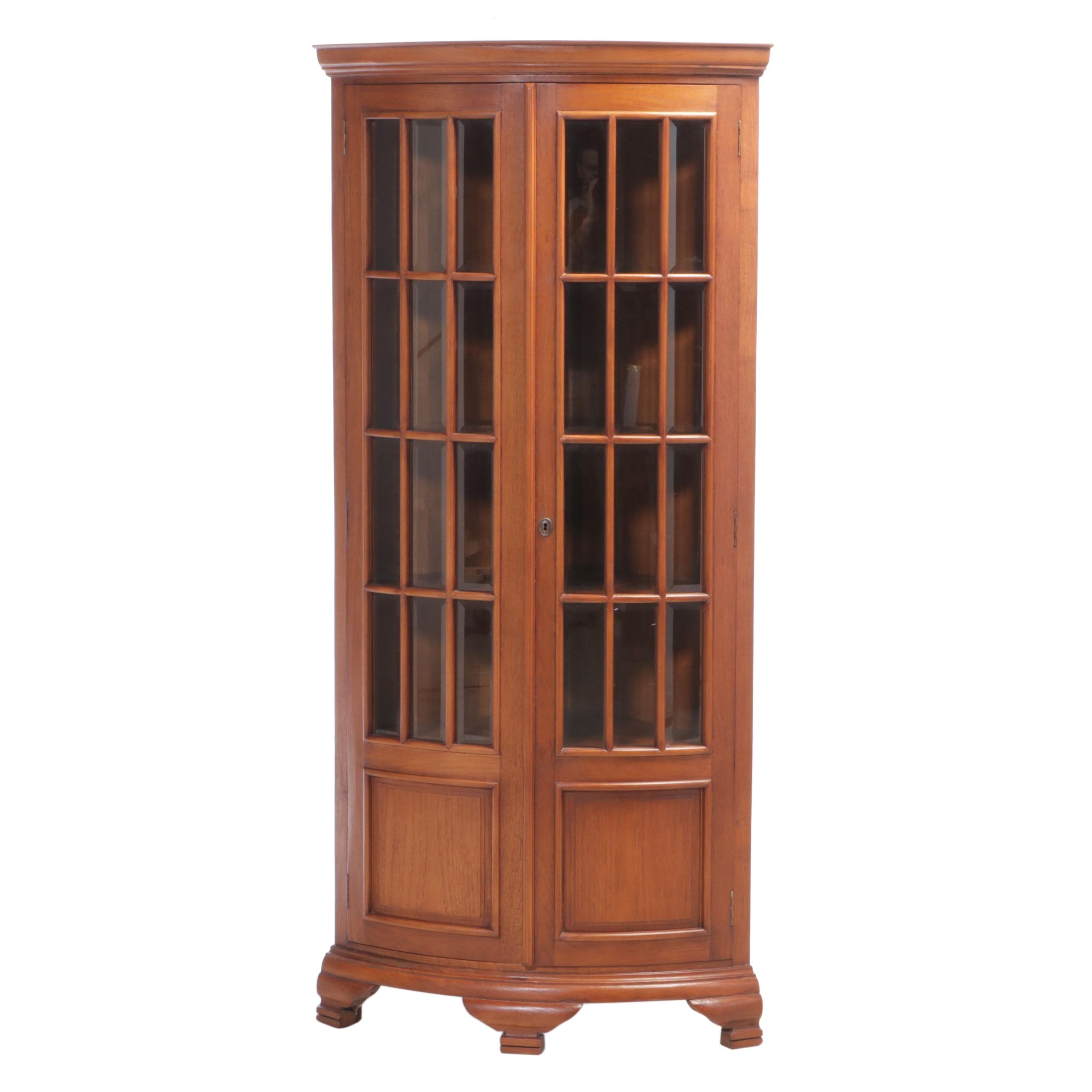 Arhaus Paneled Bowfront Corner Display Cabinet