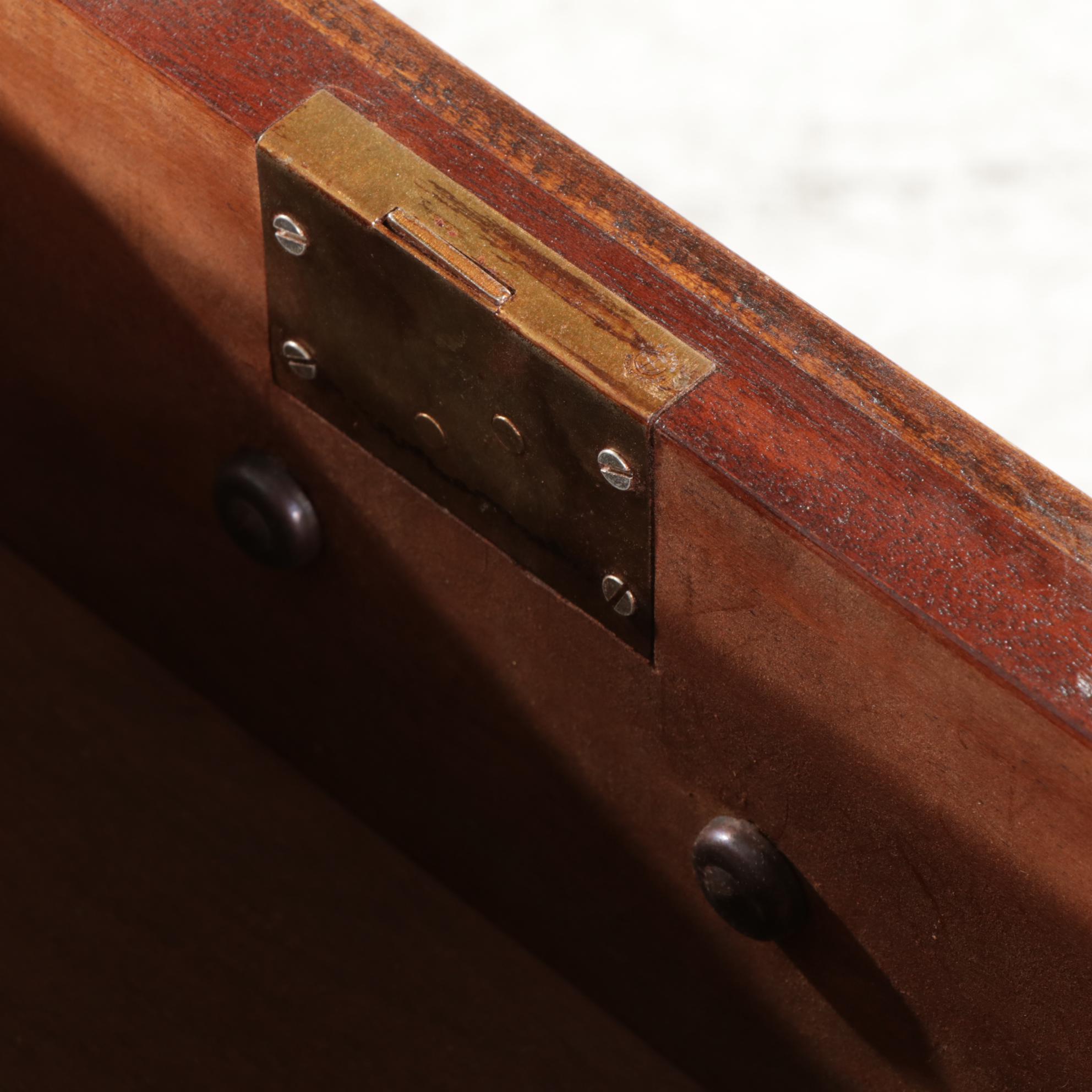 George IV Style Yew Burl Veneer and Leather Top Partner's Desk