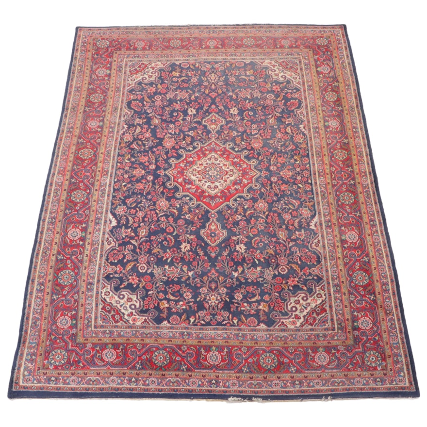 7' x 10'6 Hand-Knotted Persian Kashan Area Rug
