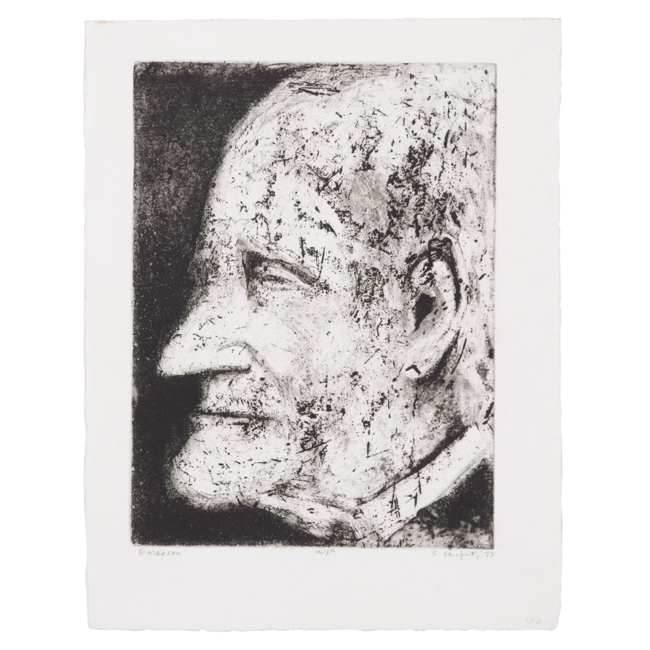 Sidney Chafetz Etching "Emerson," 1978