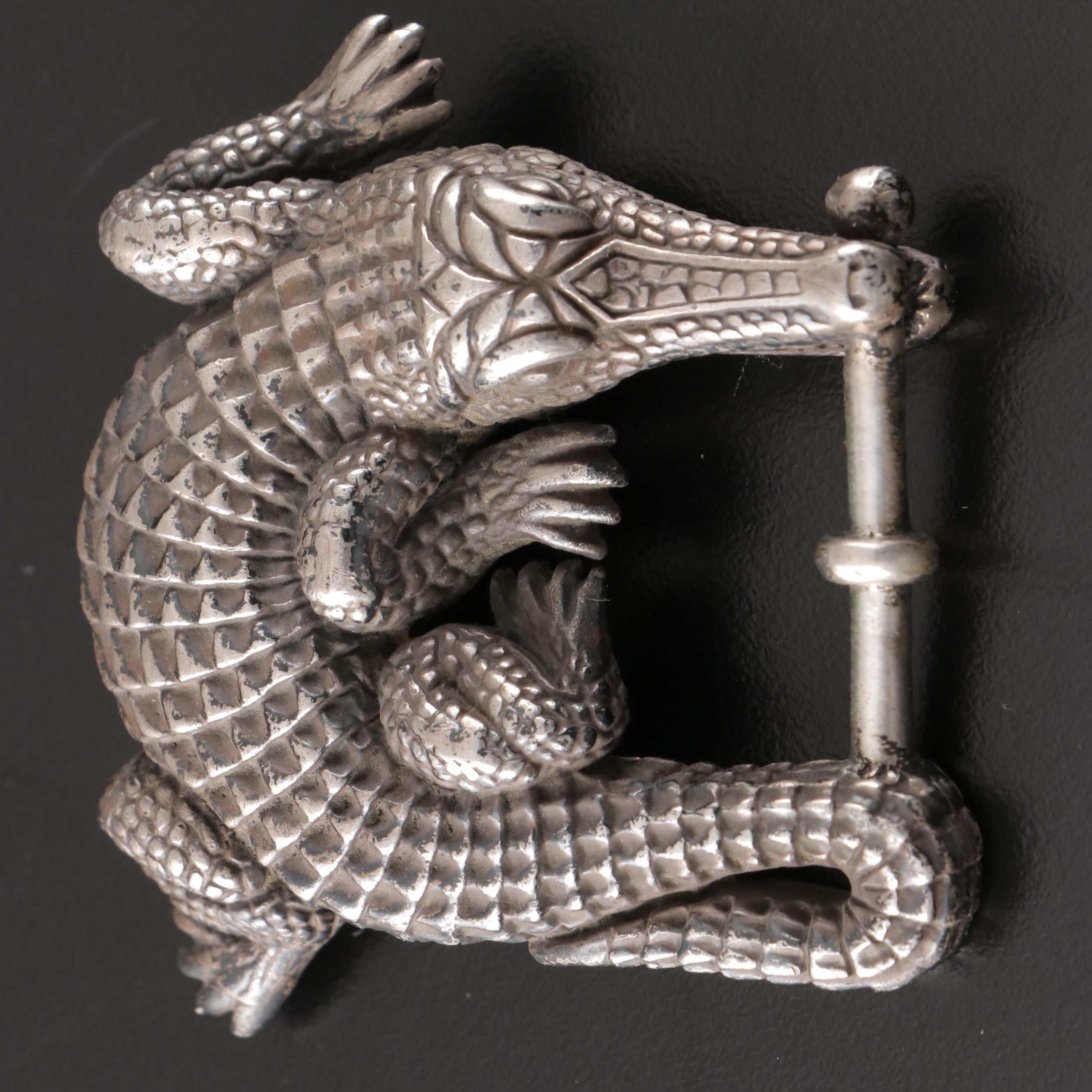 Barry Kieselstein-Cord Sterling Silver Alligator Small Belt Buckle