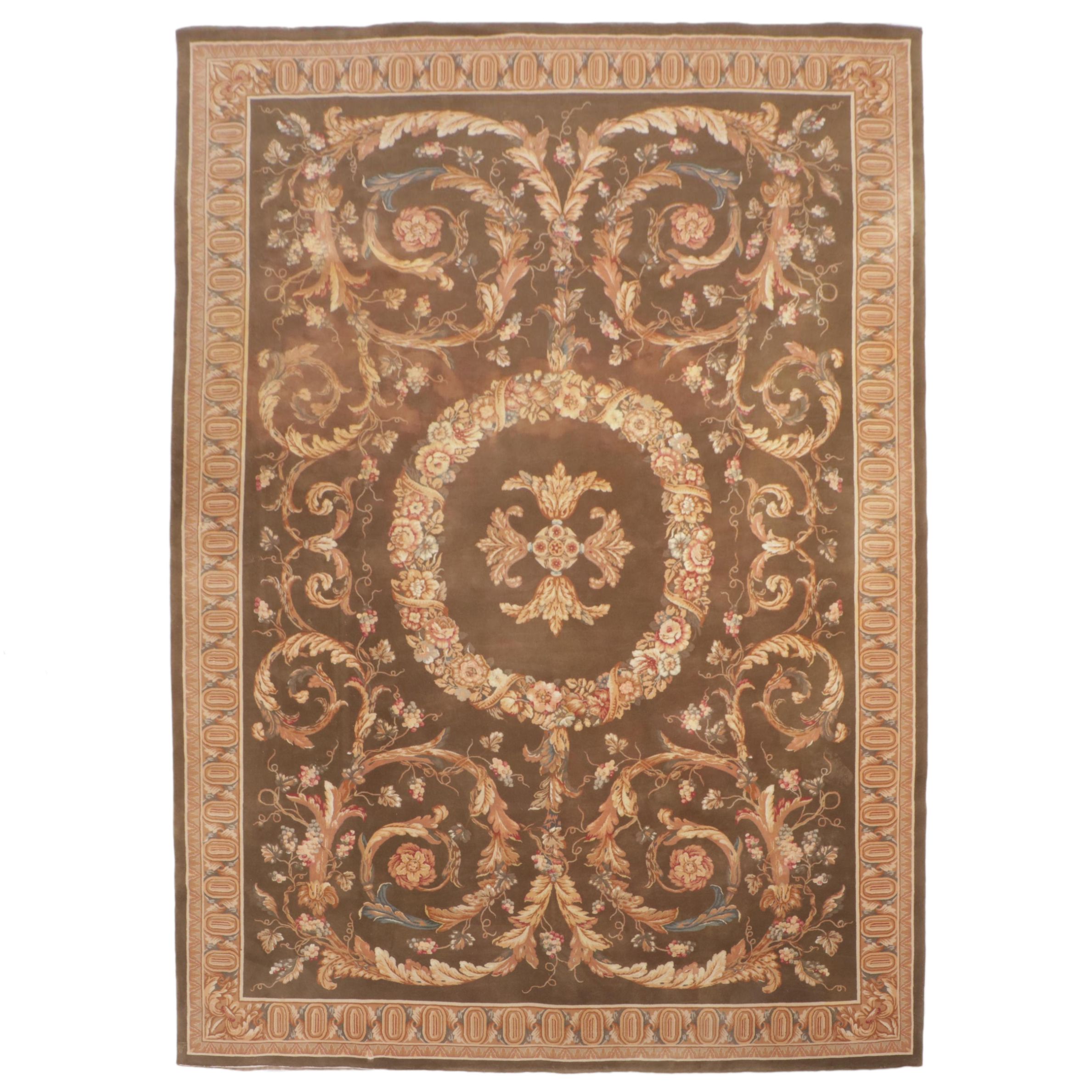 9'9 x 13'8 Hand-Tufted Sino-French Aubusson Style Area Rug