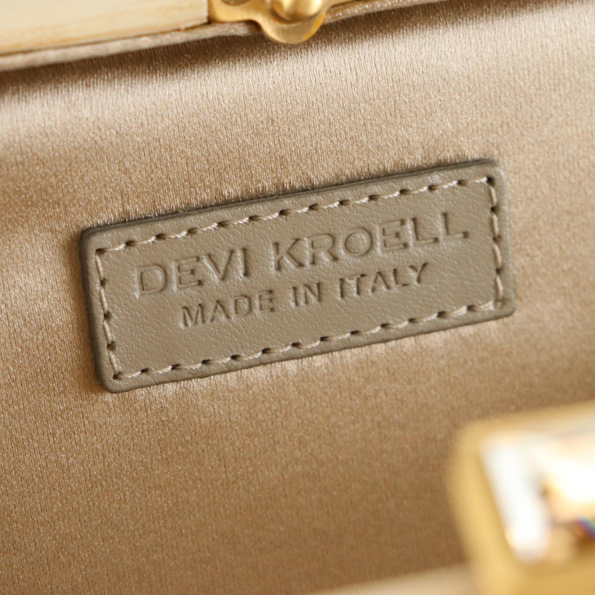 Devi Kroell Wooden Clutch with Crystal Embellishment