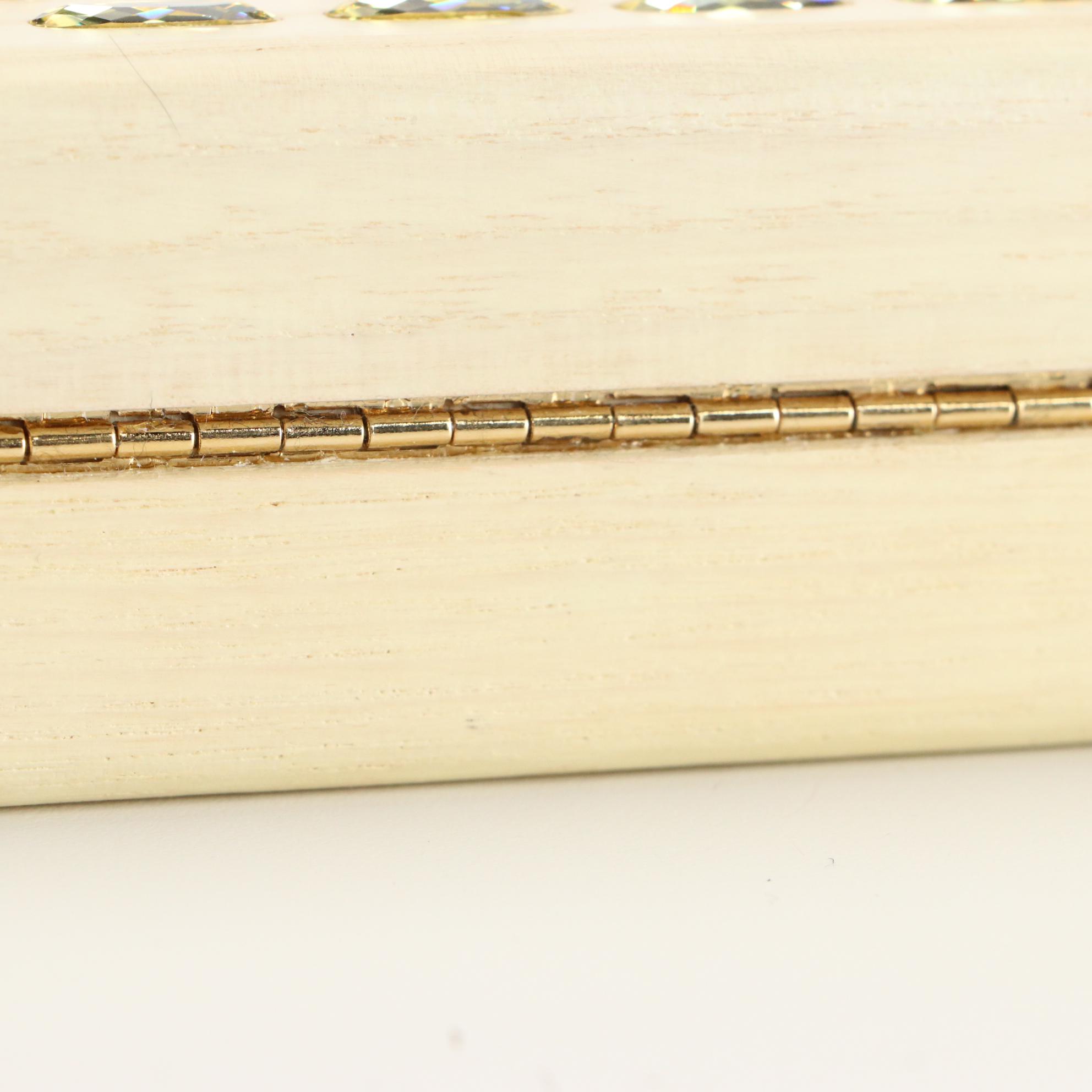 Devi Kroell Wooden Clutch with Crystal Embellishment