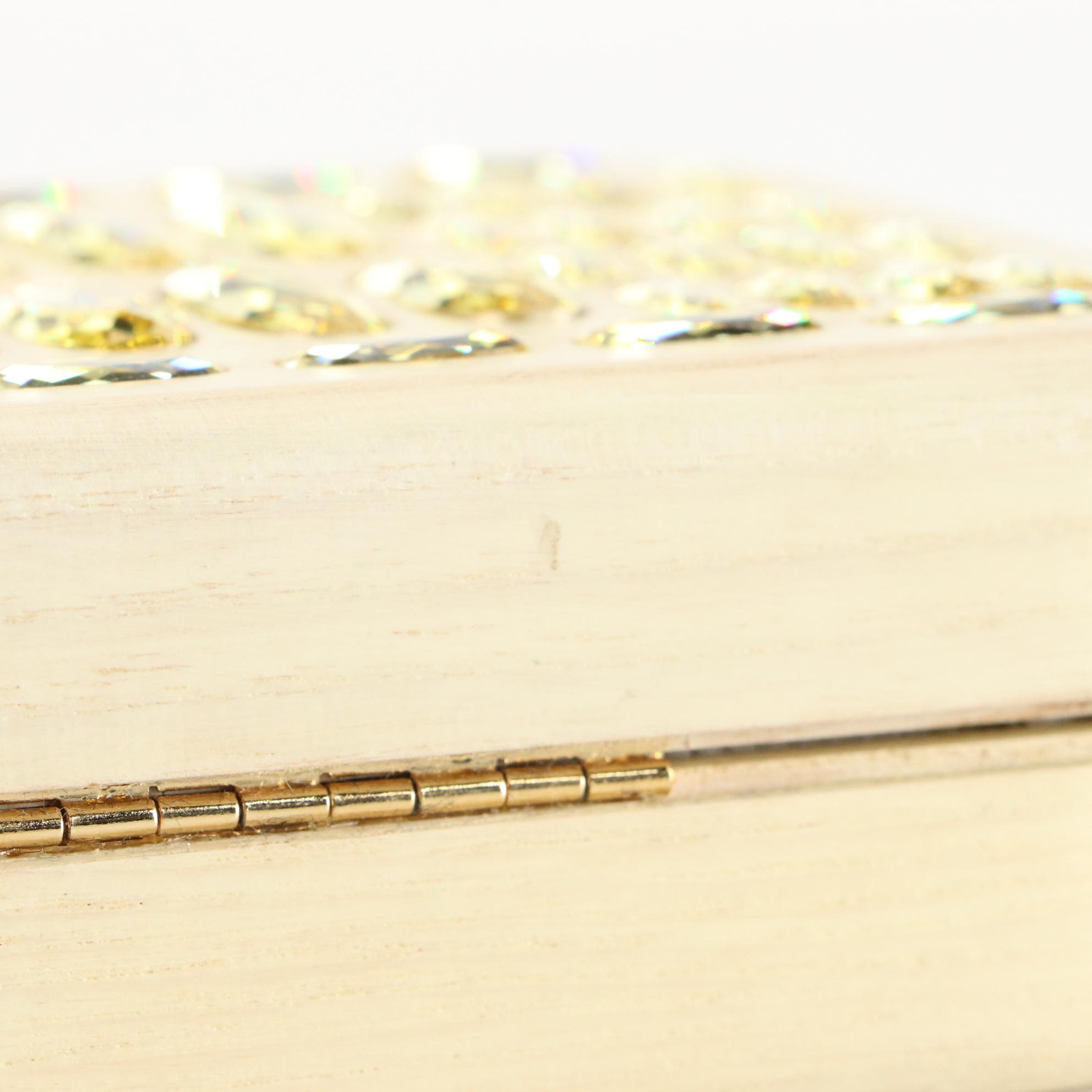 Devi Kroell Wooden Clutch with Crystal Embellishment