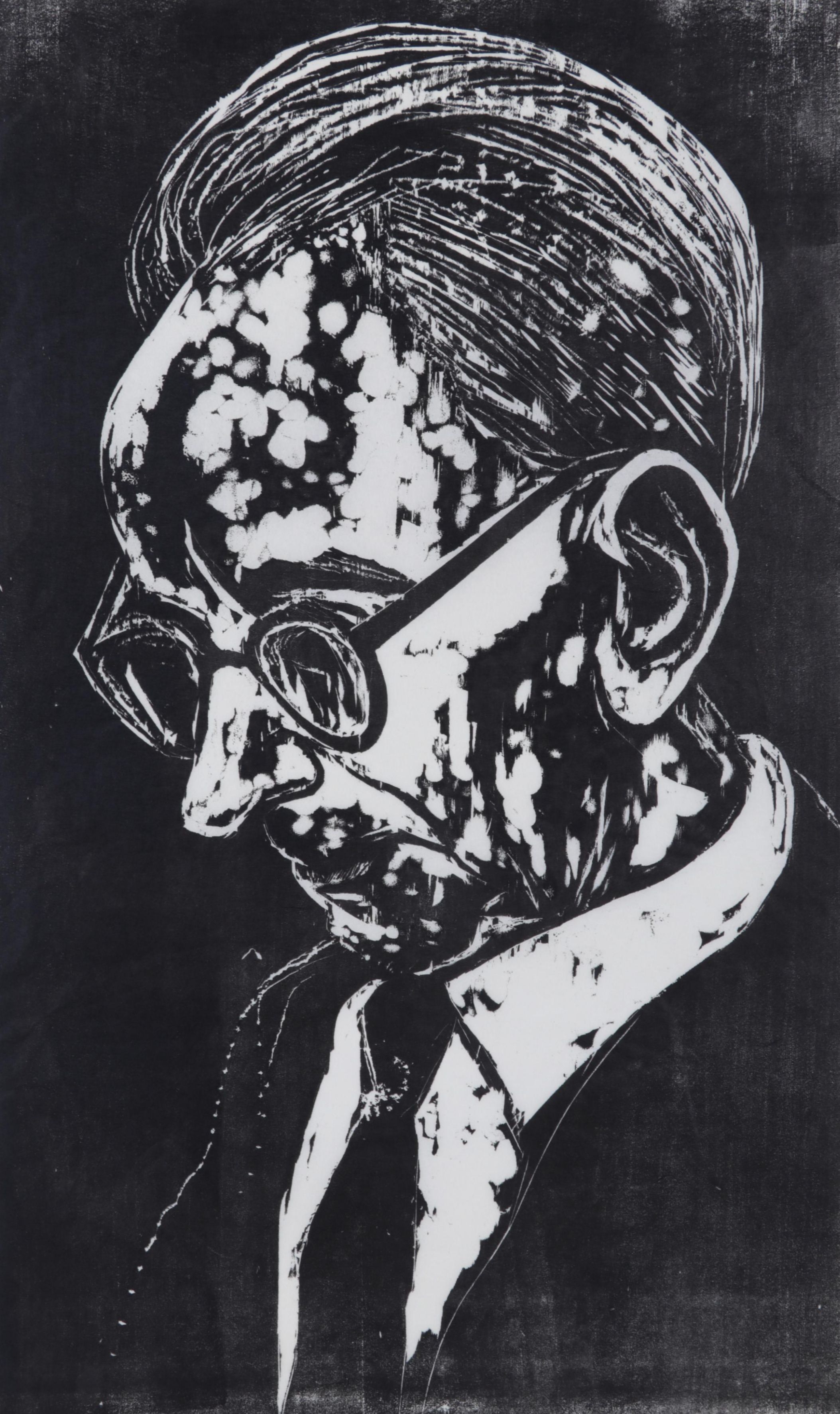 Sidney Chafetz Woodcut "A. J. Muste," 1967