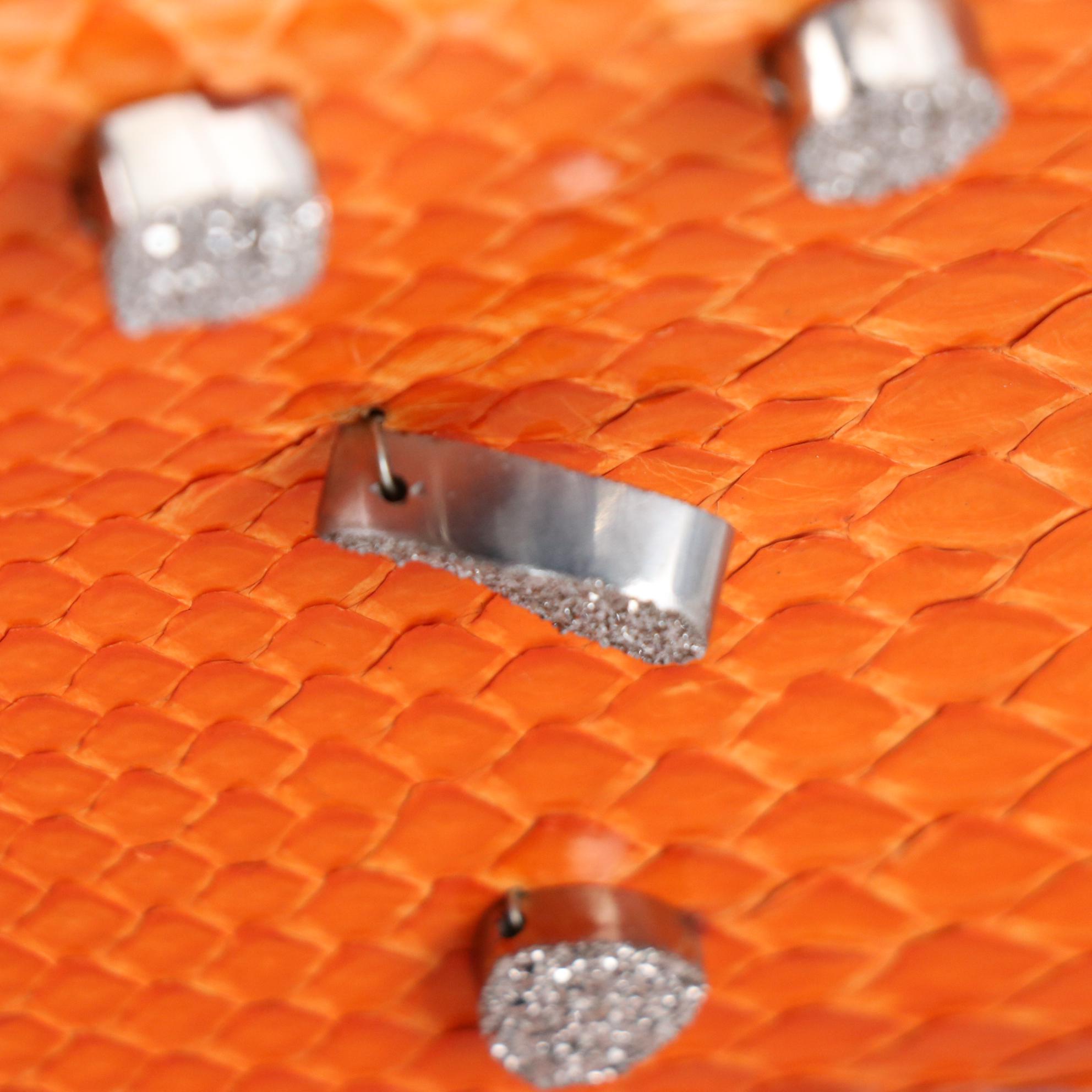 Paige Gamble Drusy Embellished Python Clutch with Detachable Shoulder Strap