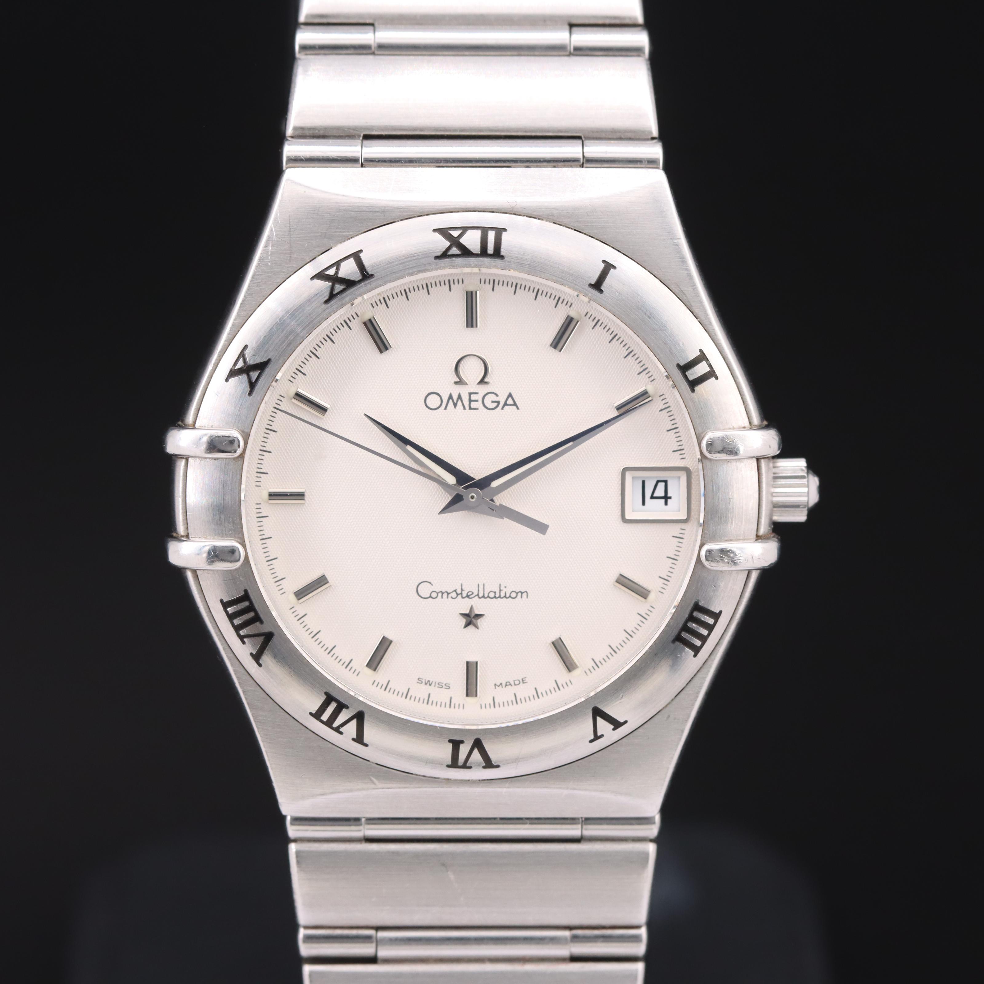 Omega Constellation Date Stainless Steel Quartz Watch