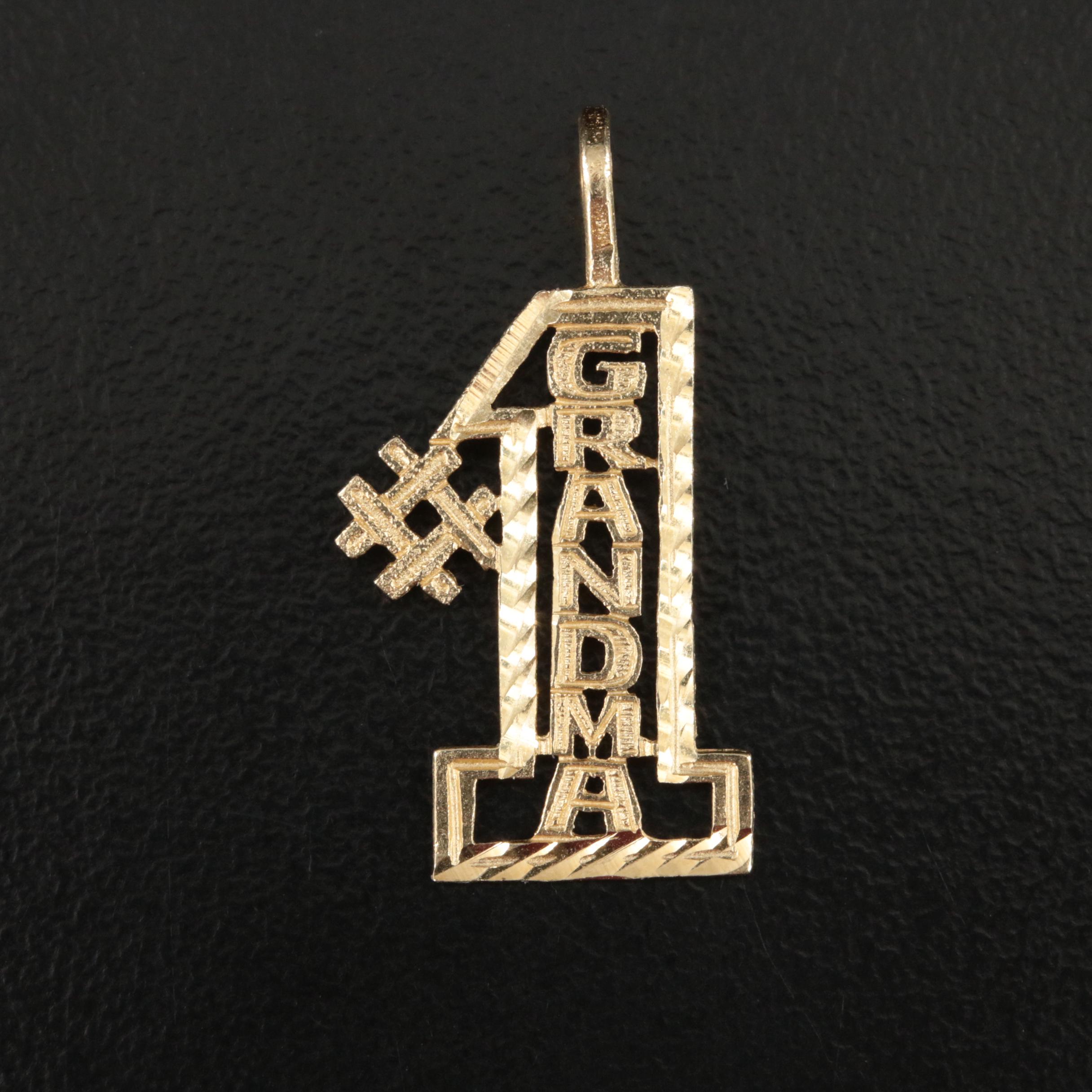 14K "#1 Grandma" Pendant