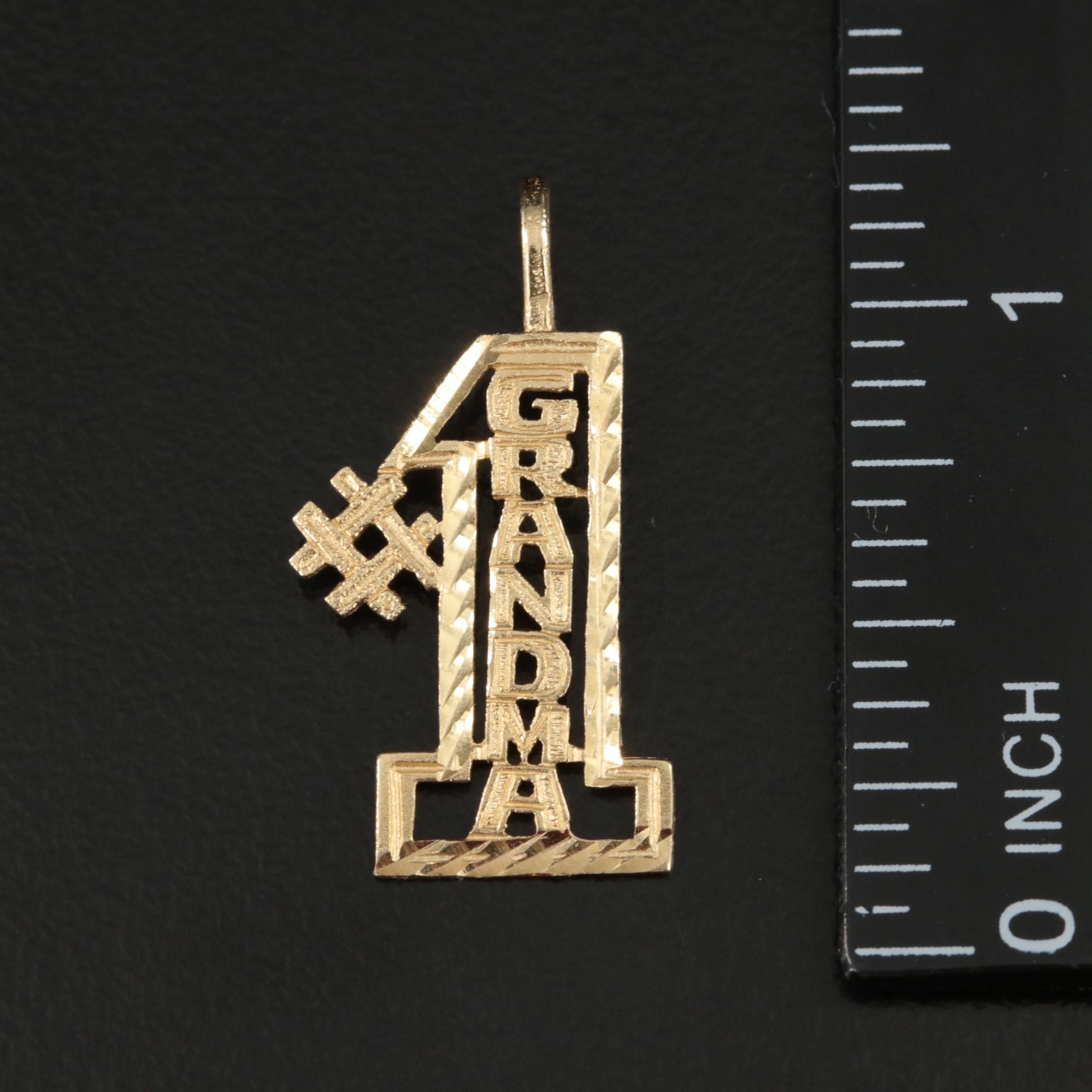 14K "#1 Grandma" Pendant