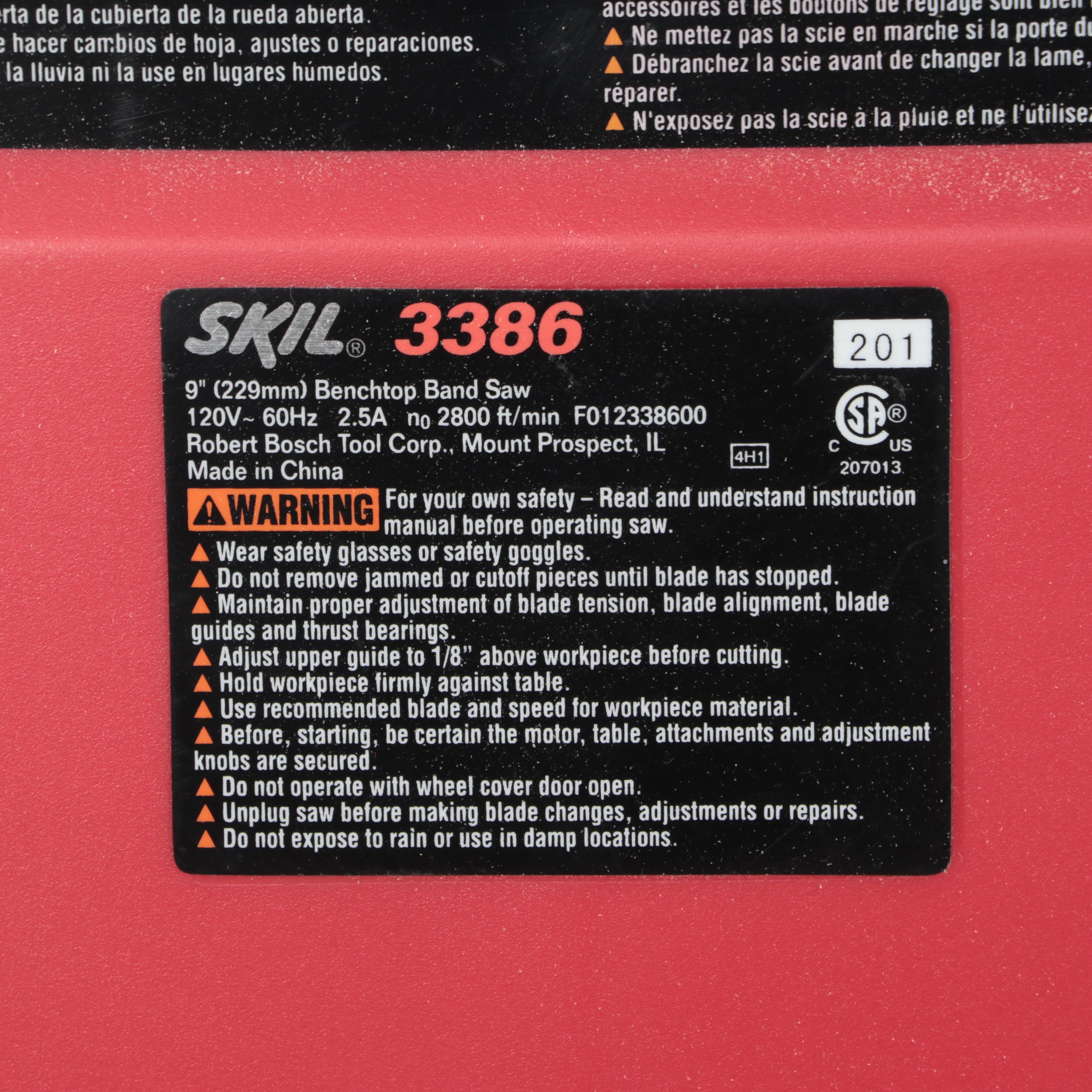 SKIL 9" Benchtop Band Saw With Wood and Metal Stand