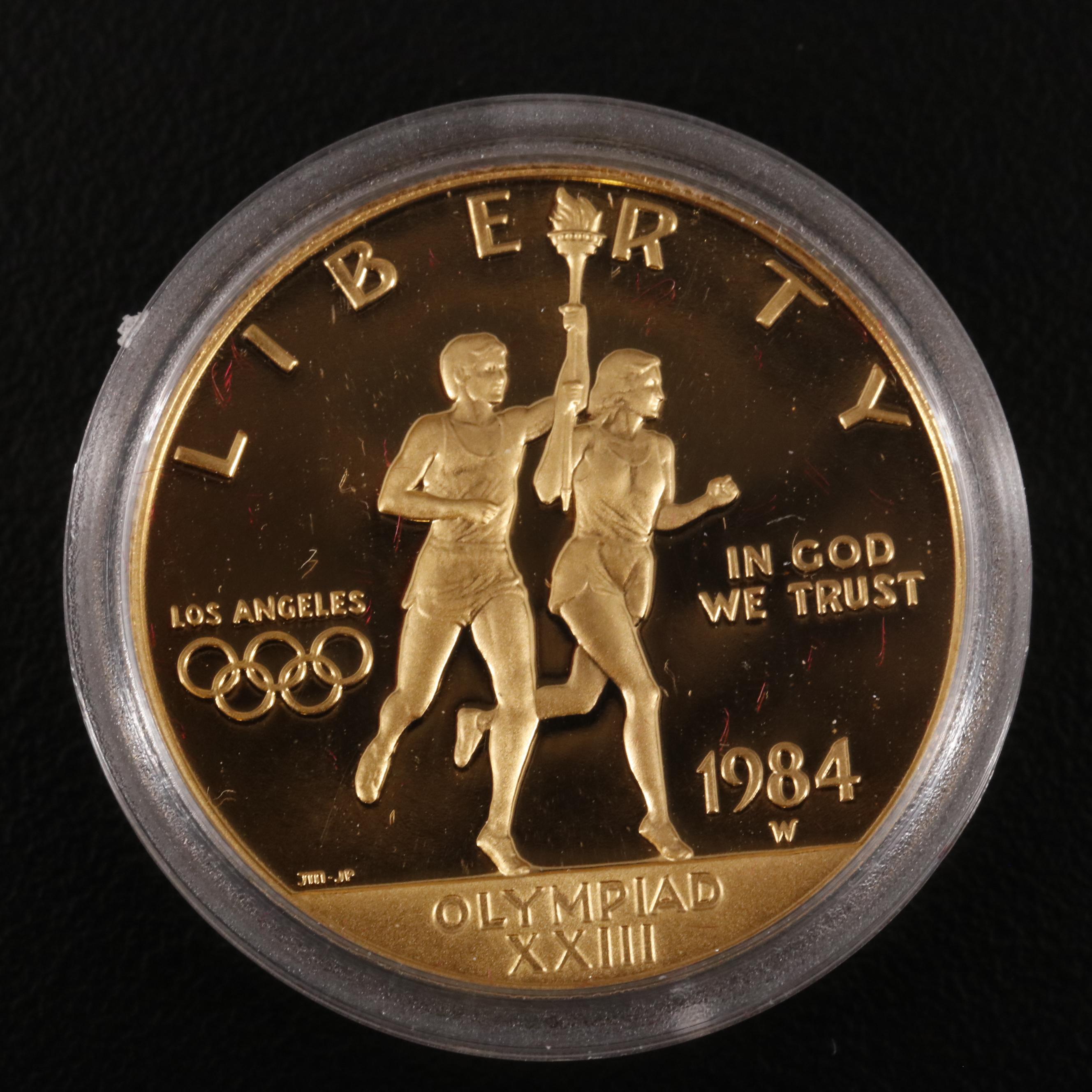 1984 Olympic Commemorative Proof Coin Set Including Gold Coin