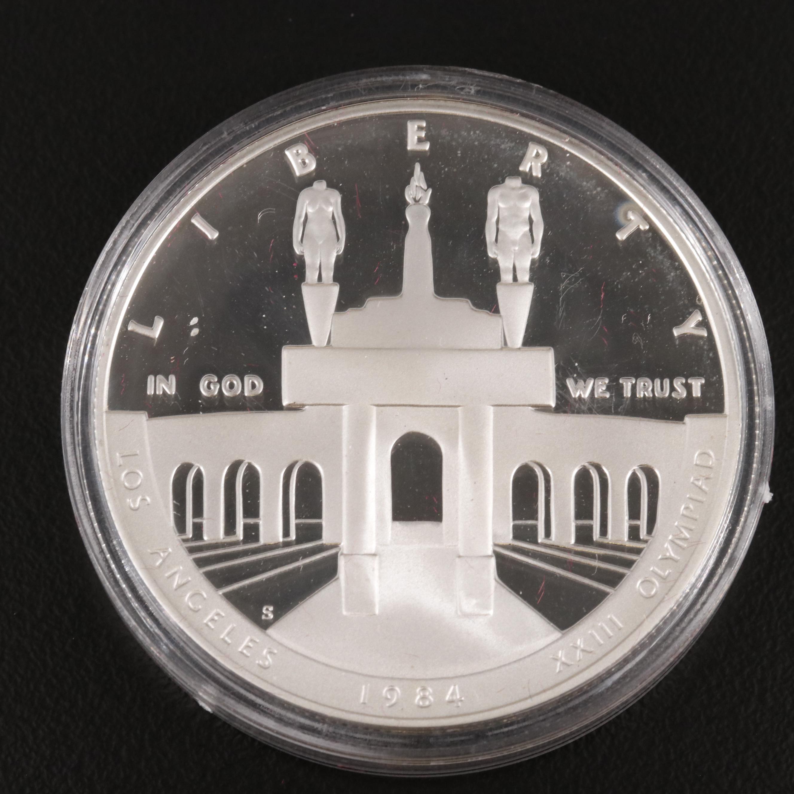 1984 Olympic Commemorative Proof Coin Set Including Gold Coin