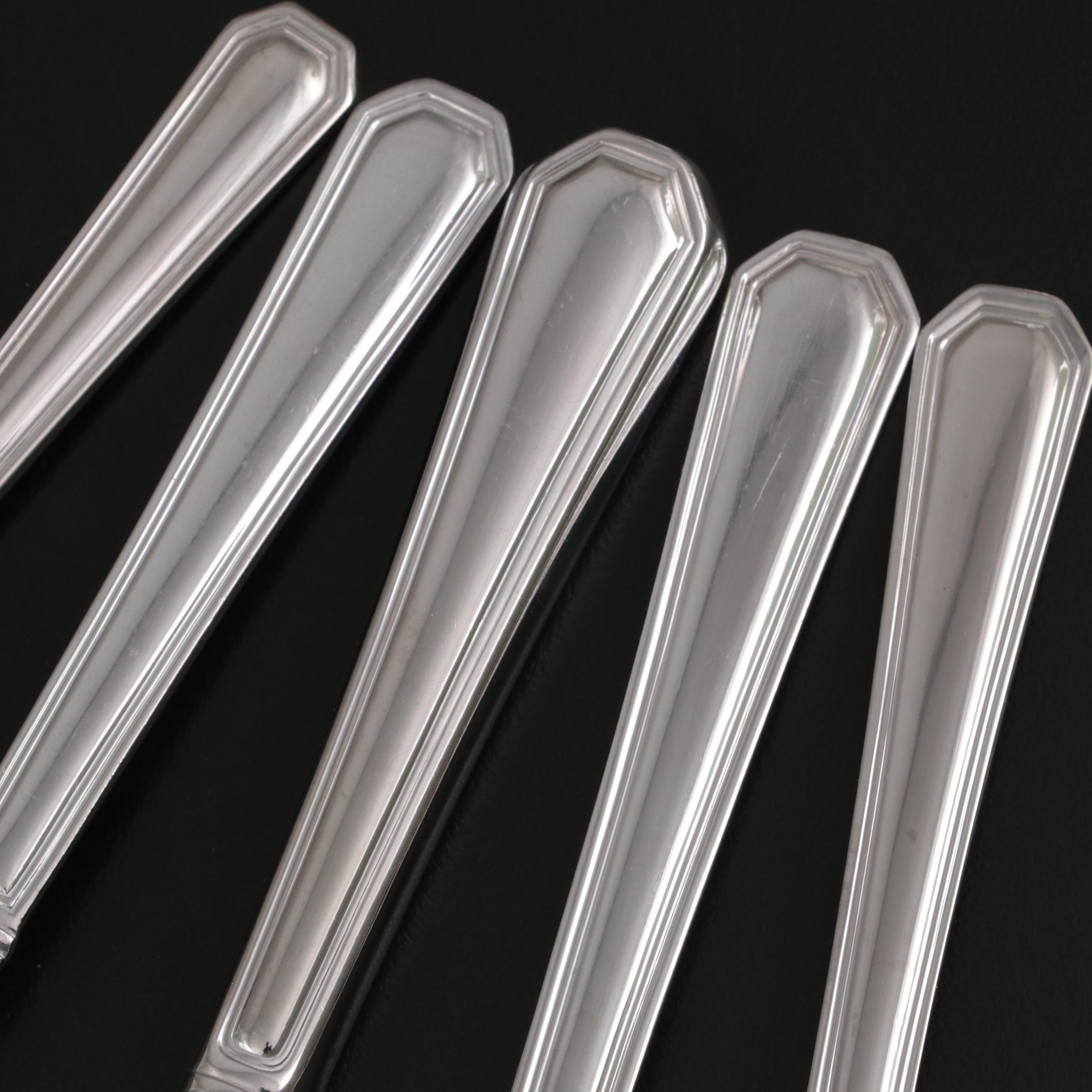 Pfaltzgraff "Providence" Stainless Steel Flatware with Teak Wood Serving Bowl