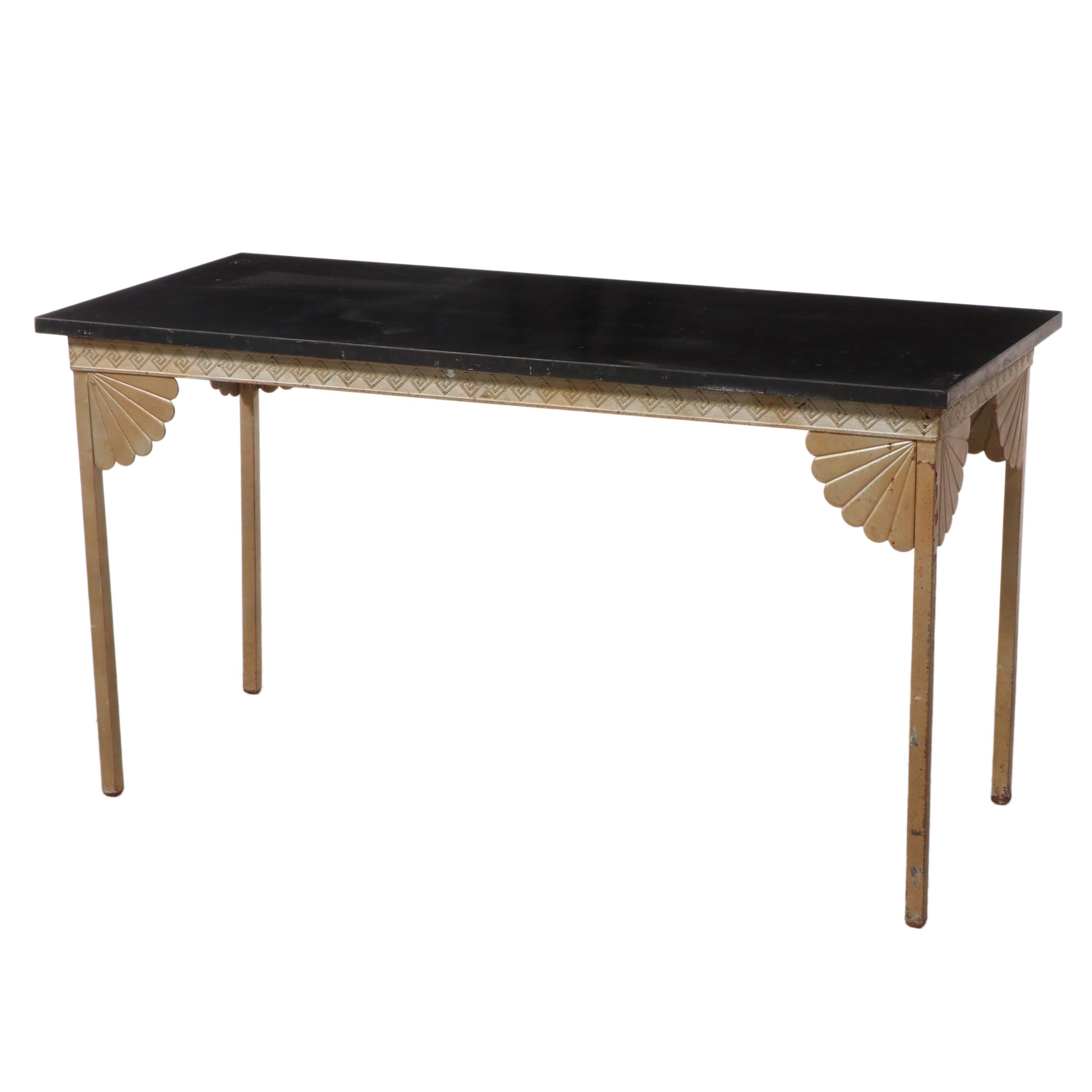 Art Deco Formica Top Iron Hall Table, 1940s