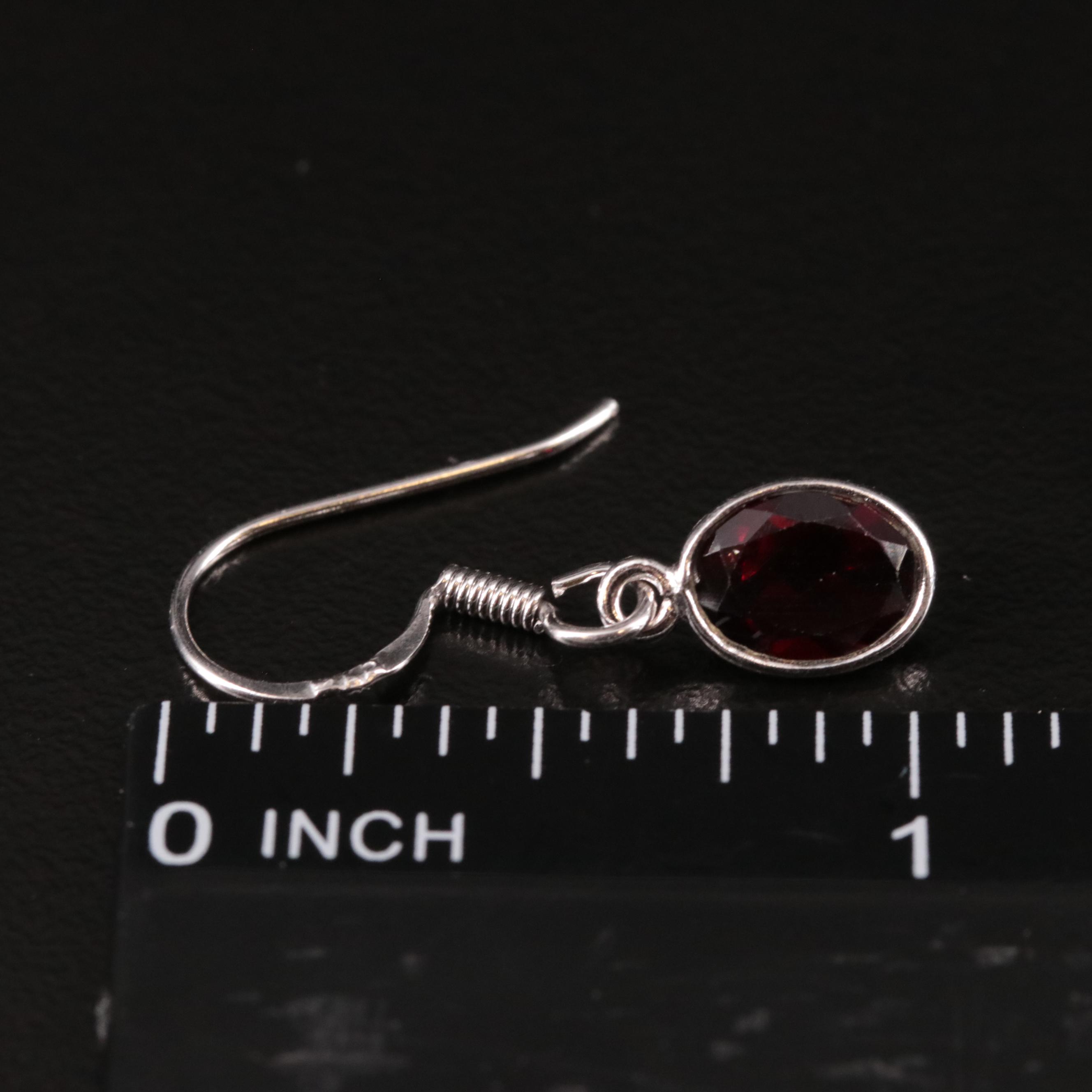 Sterling Amethyst Three Stone Drop Earrings