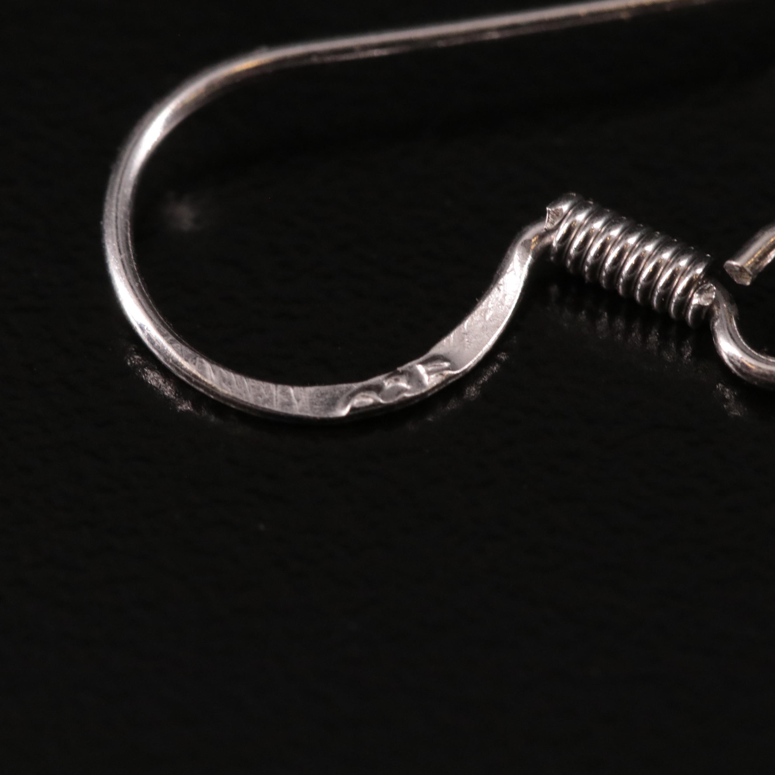 Sterling Amethyst Three Stone Drop Earrings