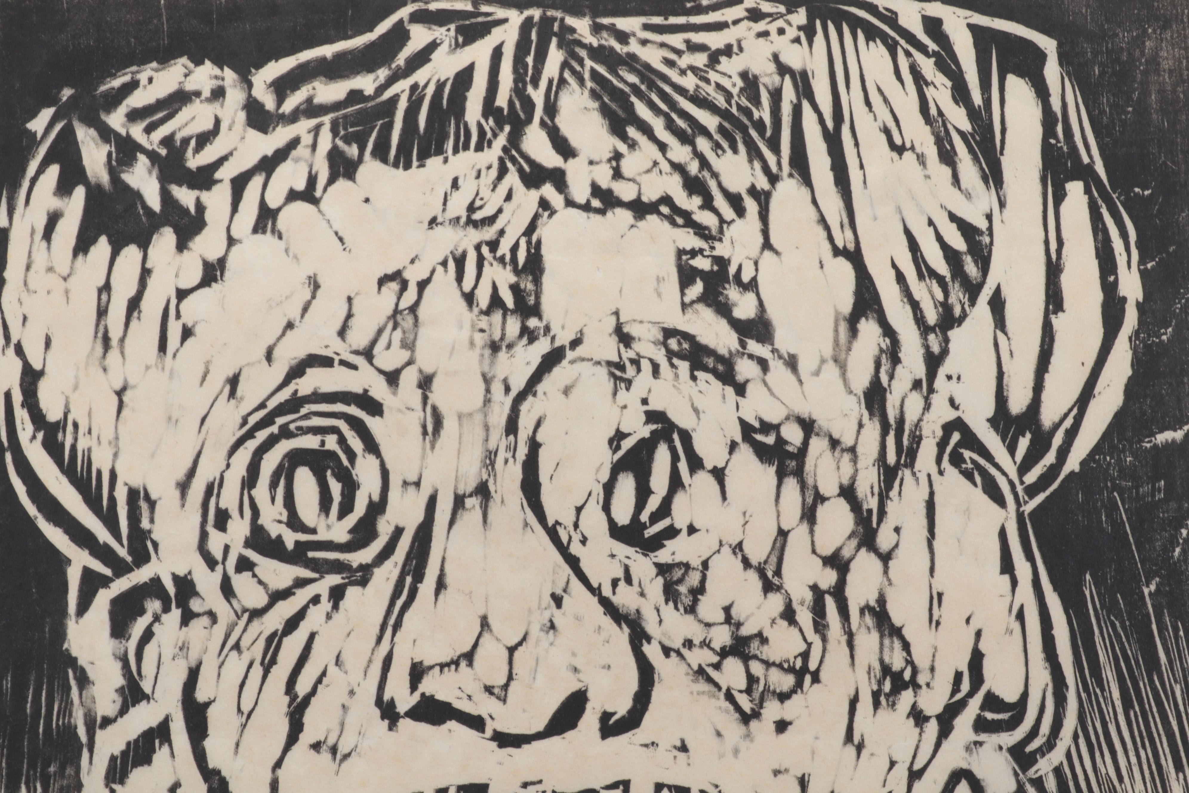 Sidney Chafetz Woodcut "Publicity Photo of a Pianist," 1955