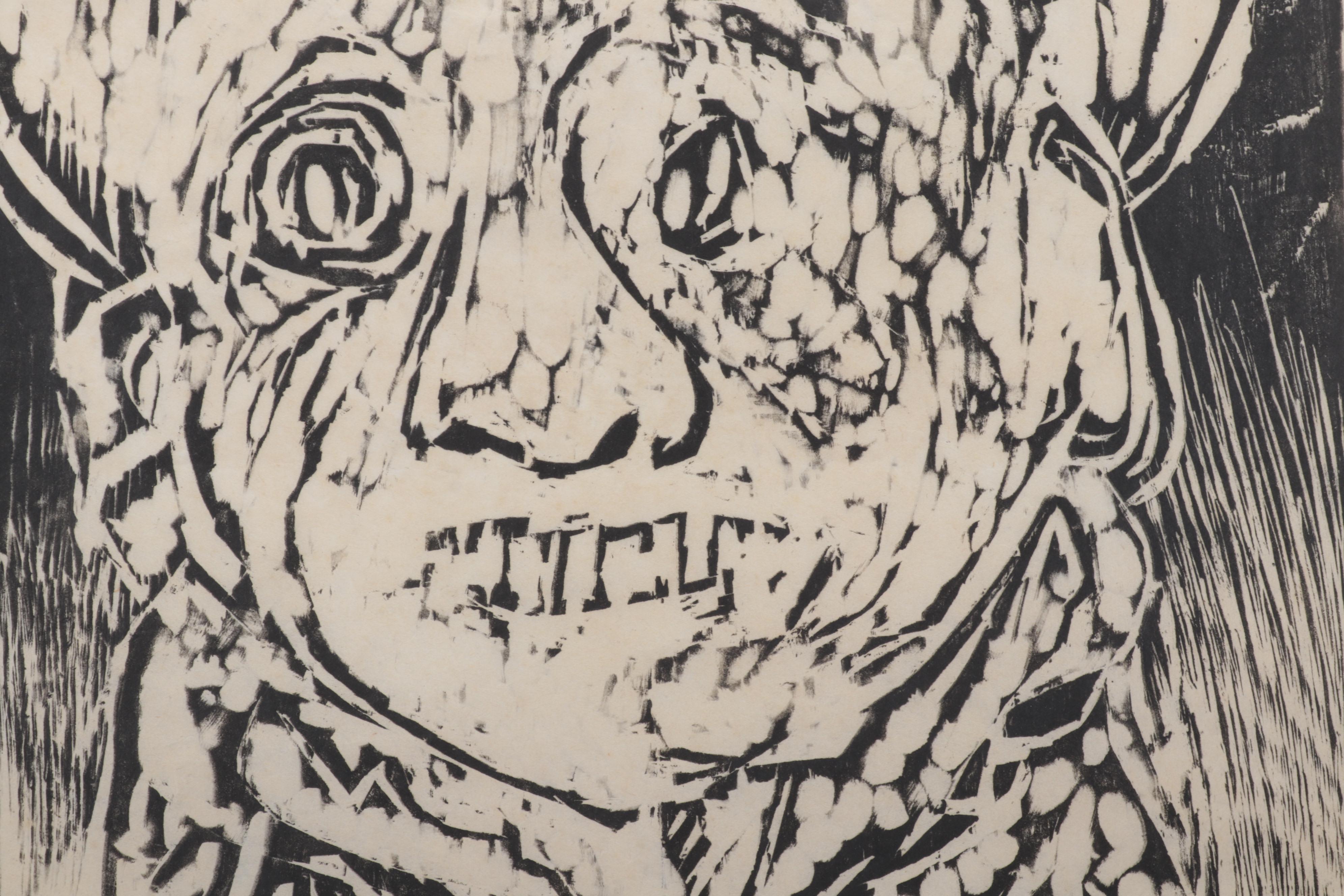 Sidney Chafetz Woodcut "Publicity Photo of a Pianist," 1955