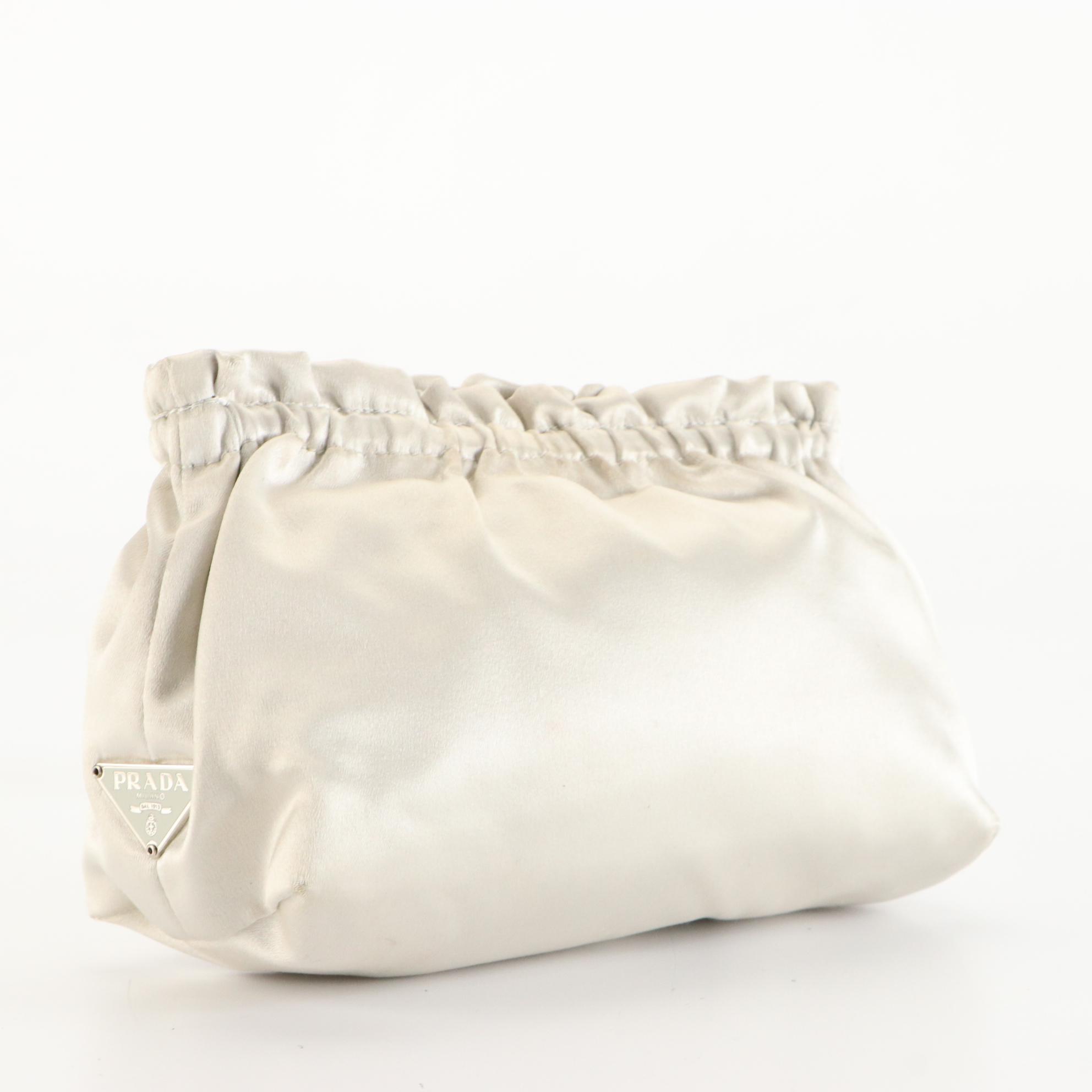 Prada Satin Ruffle Clutch