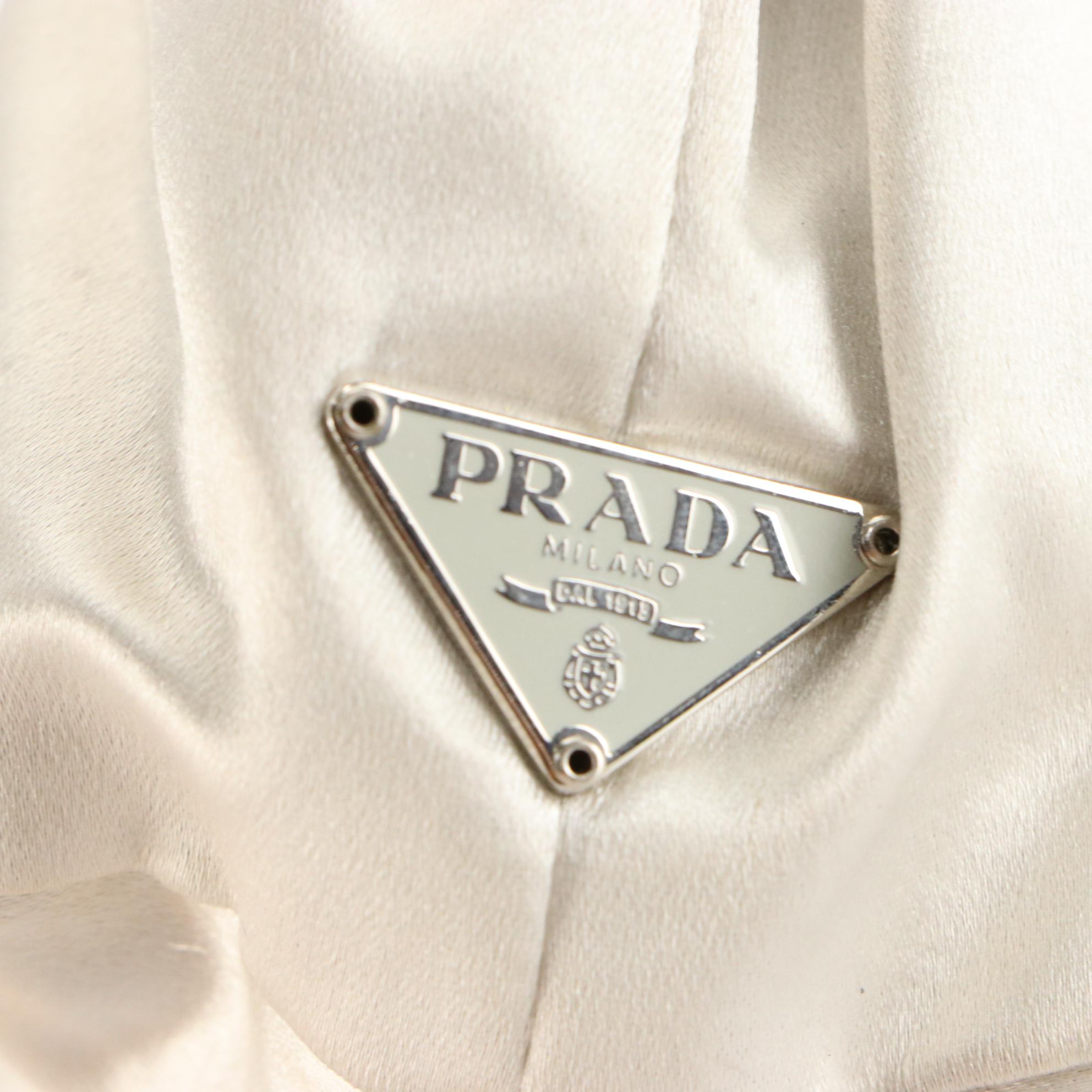 Prada Satin Ruffle Clutch