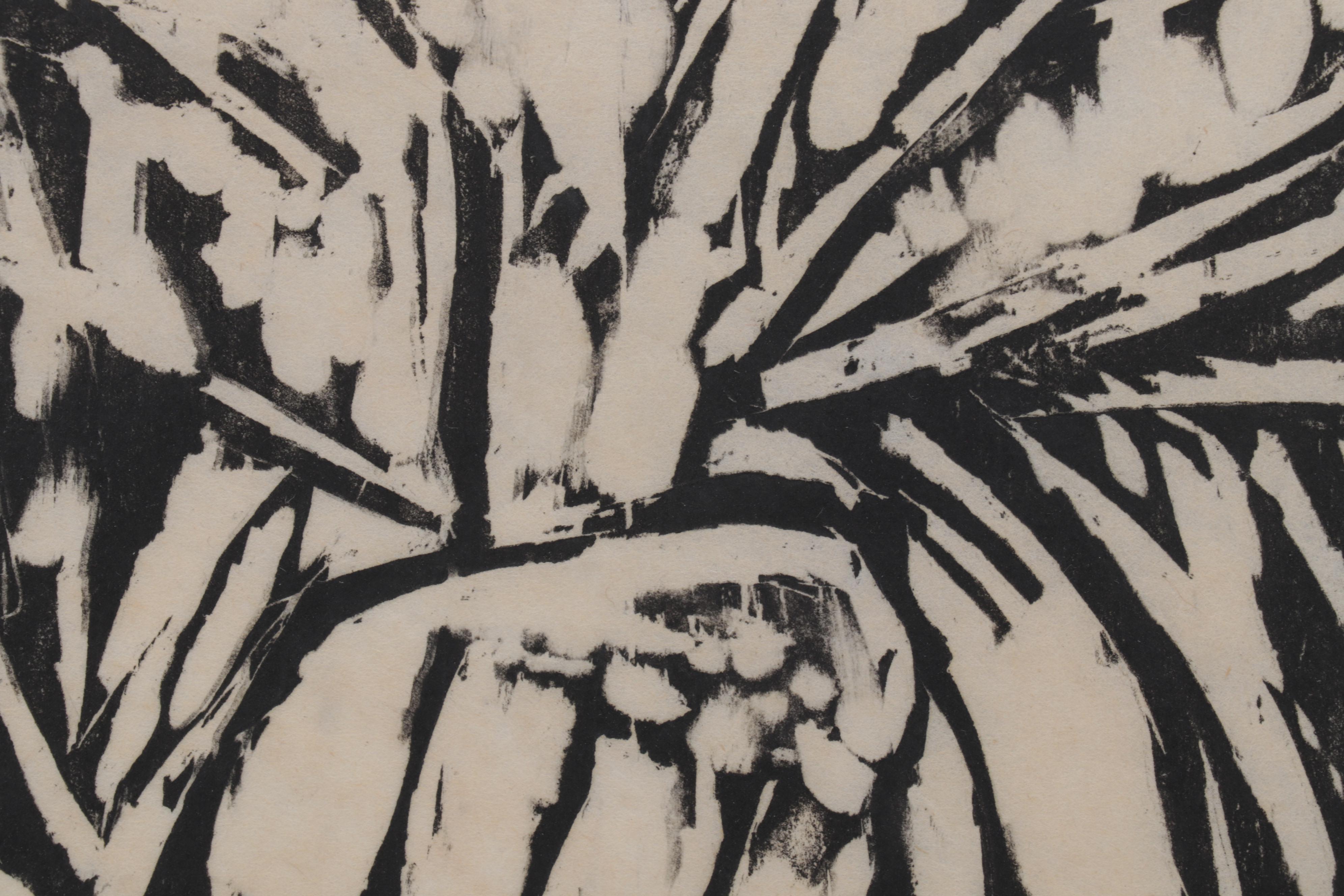 Sidney Chafetz Woodcut "Publicity Photo of a Pianist," 1955