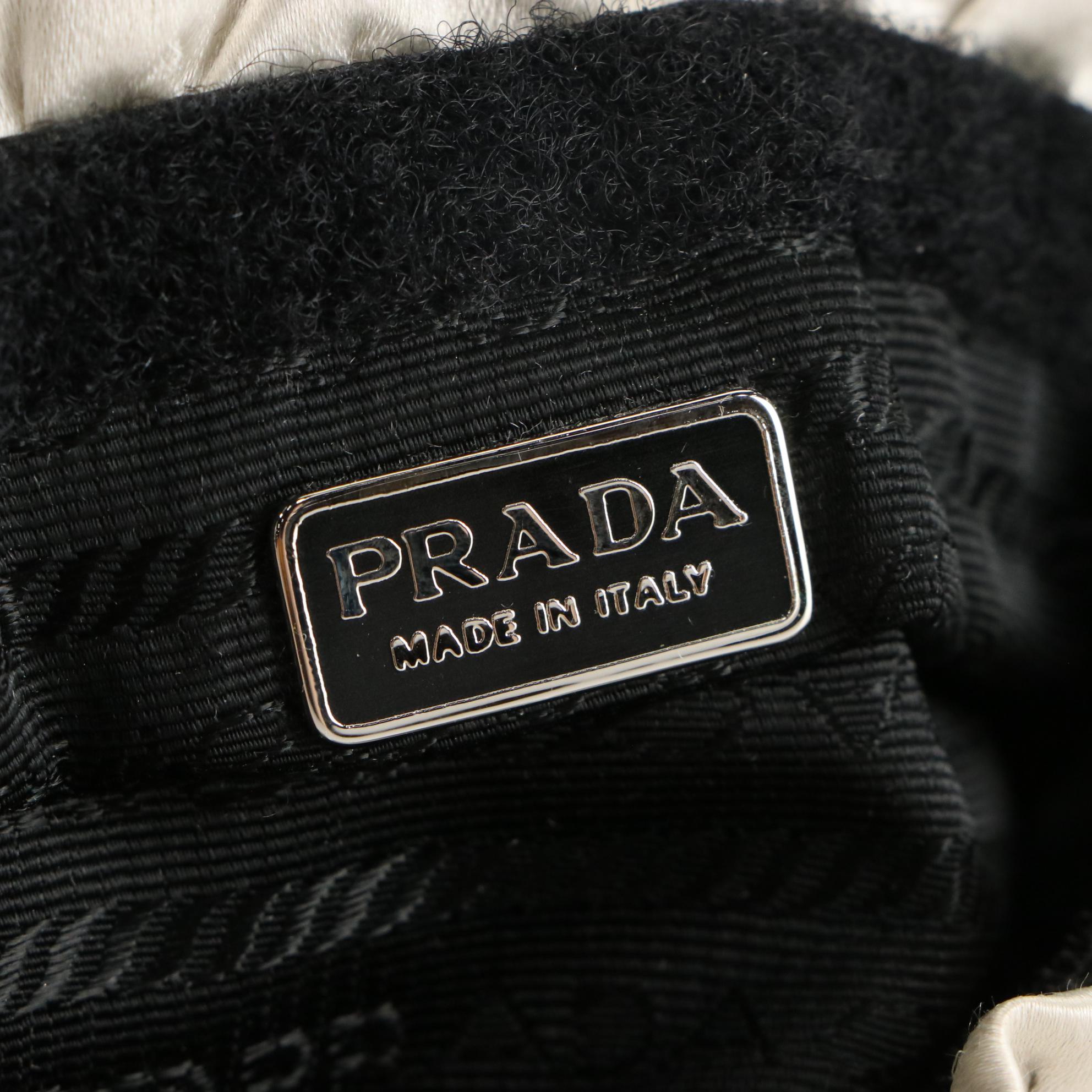 Prada Satin Ruffle Clutch